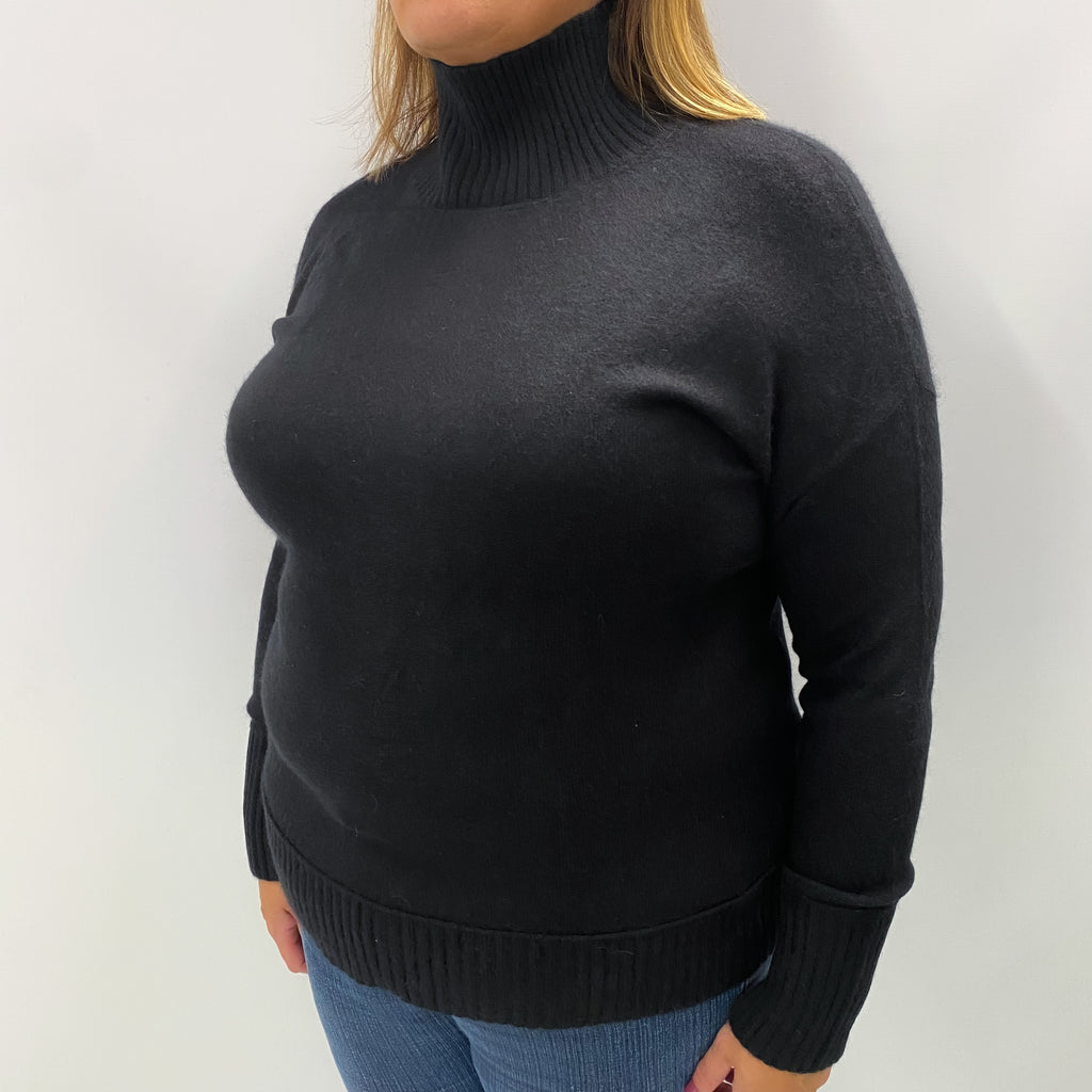 Black Cashmere Turtle Neck Jumper Extra Large