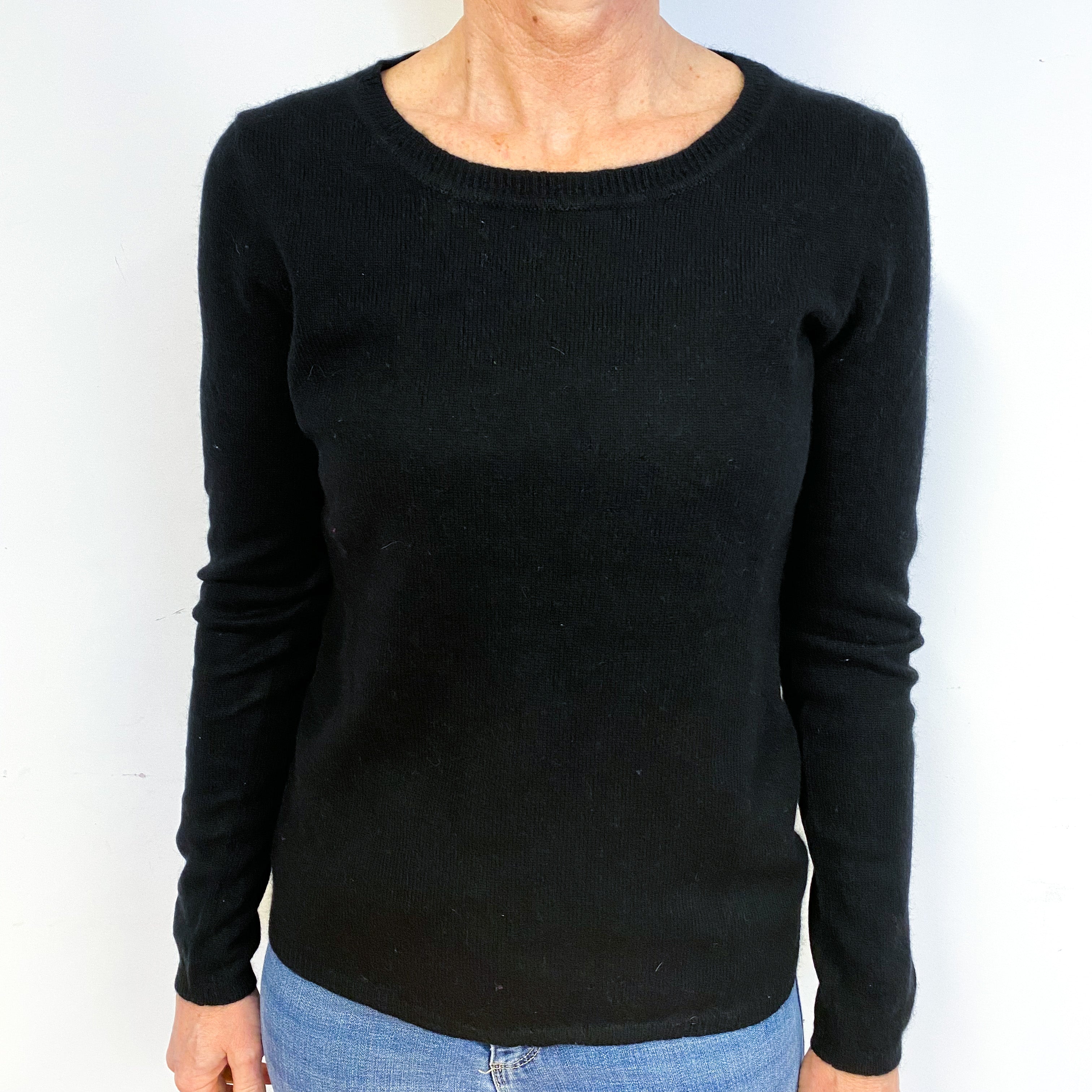 Black Cashmere Crew Neck Jumper Medium