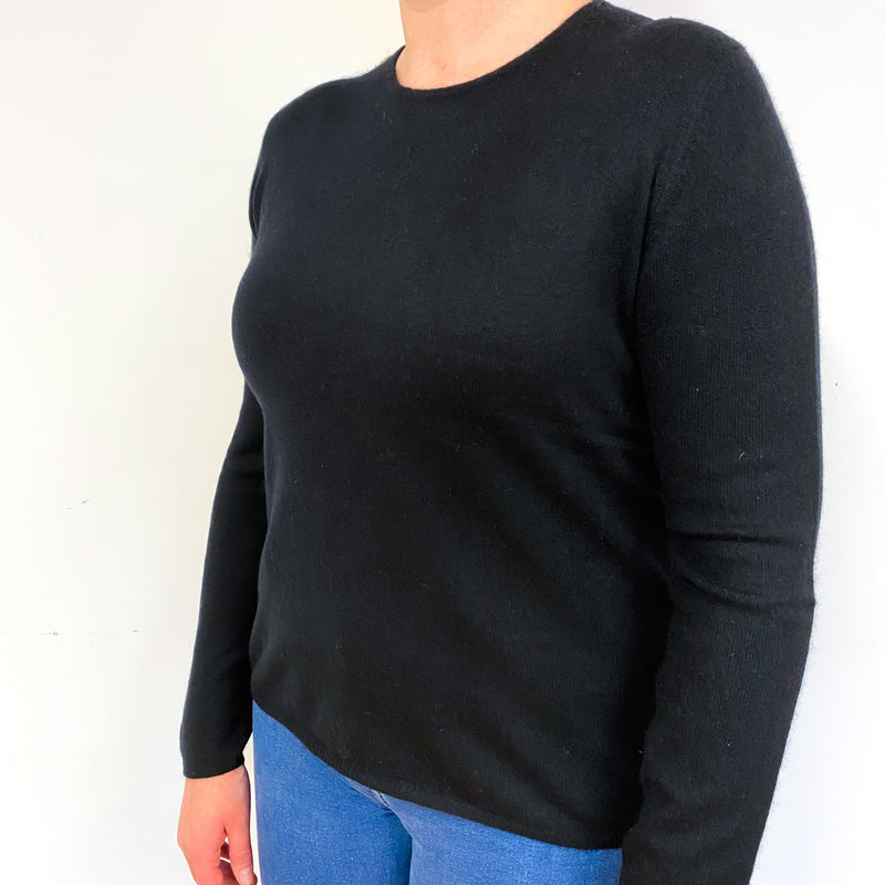 Black Cashmere Crew Neck Jumper Large