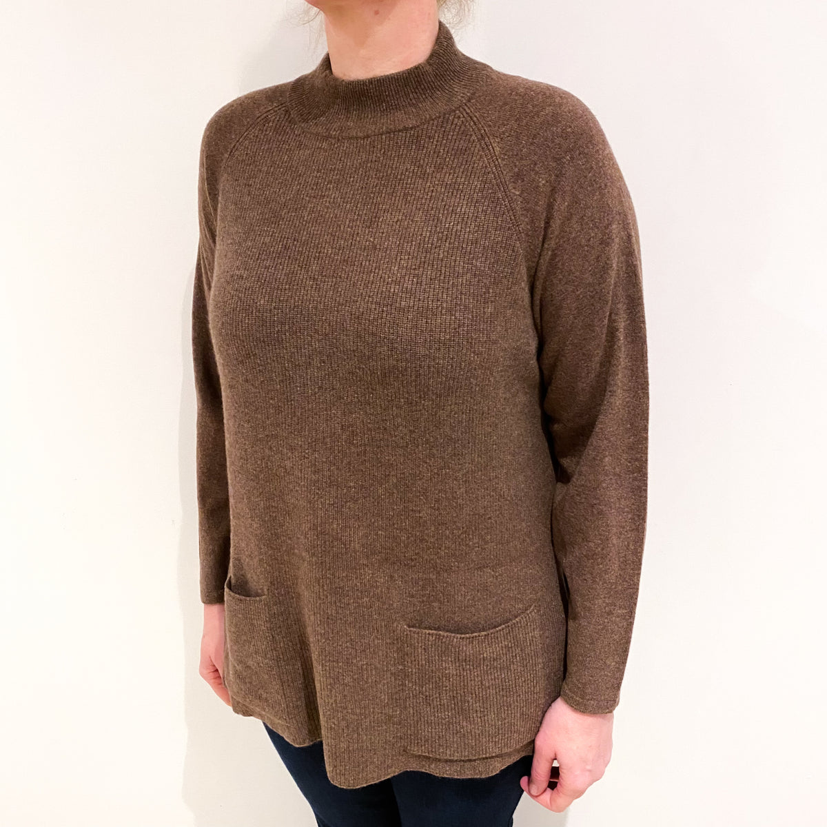 Donkey Brown Cashmere Turtle Neck Jumper Large