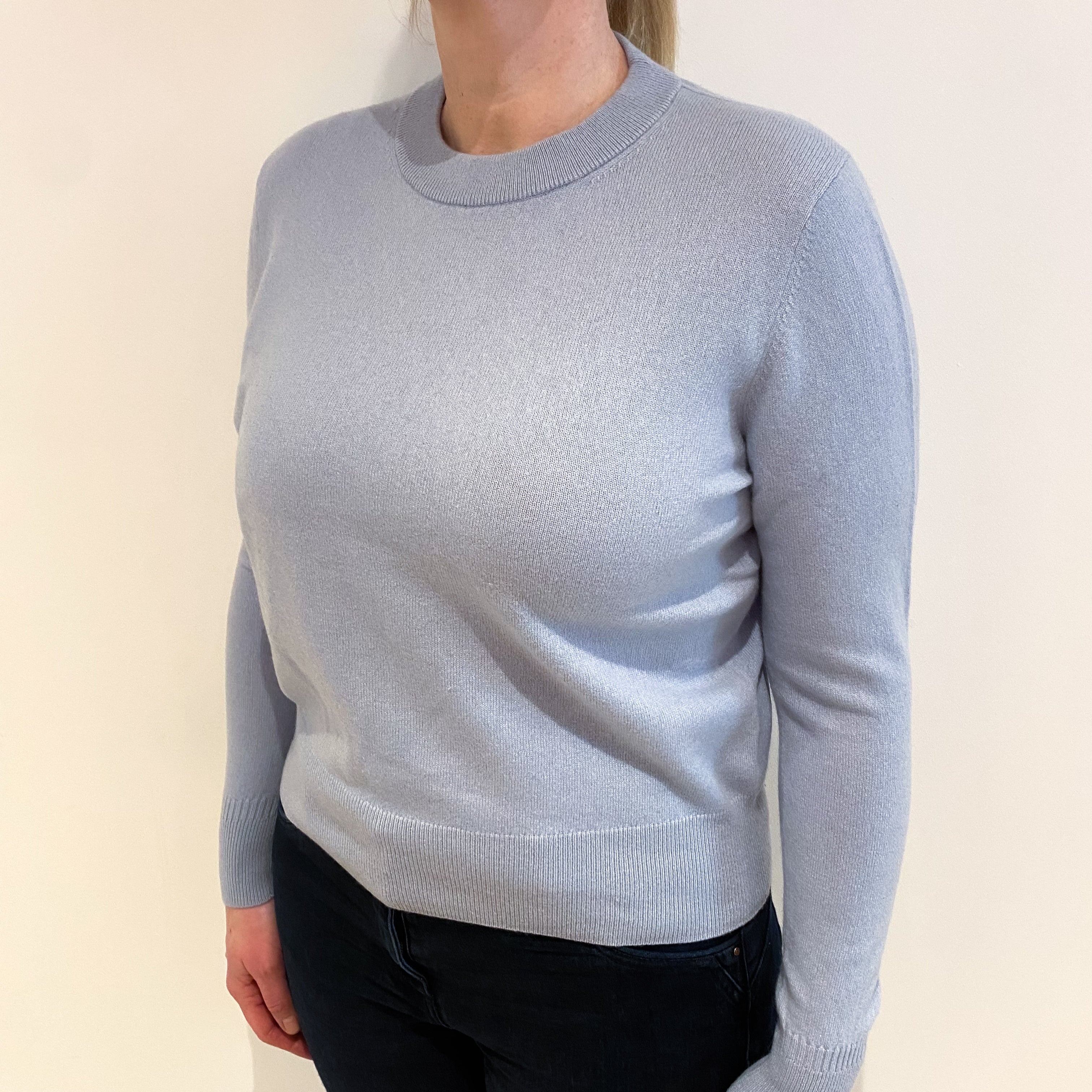 Stockholm Atelier Powder Blue Cashmere Crew Neck Jumper Large