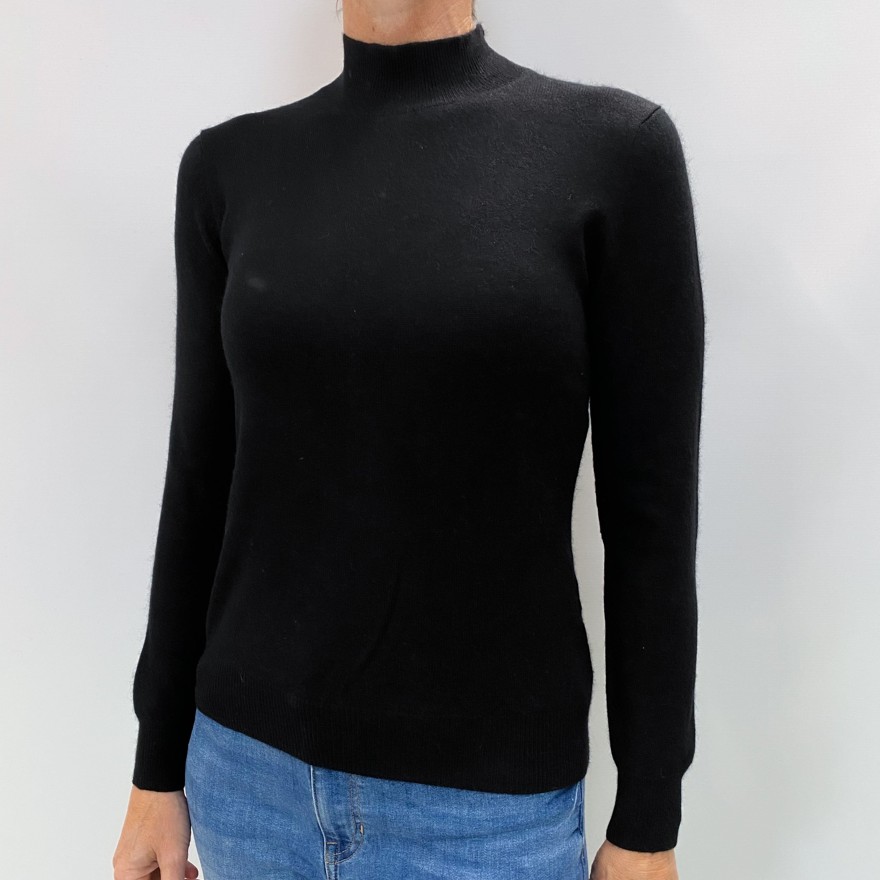 Black Cashmere Turtle Neck Jumper Small