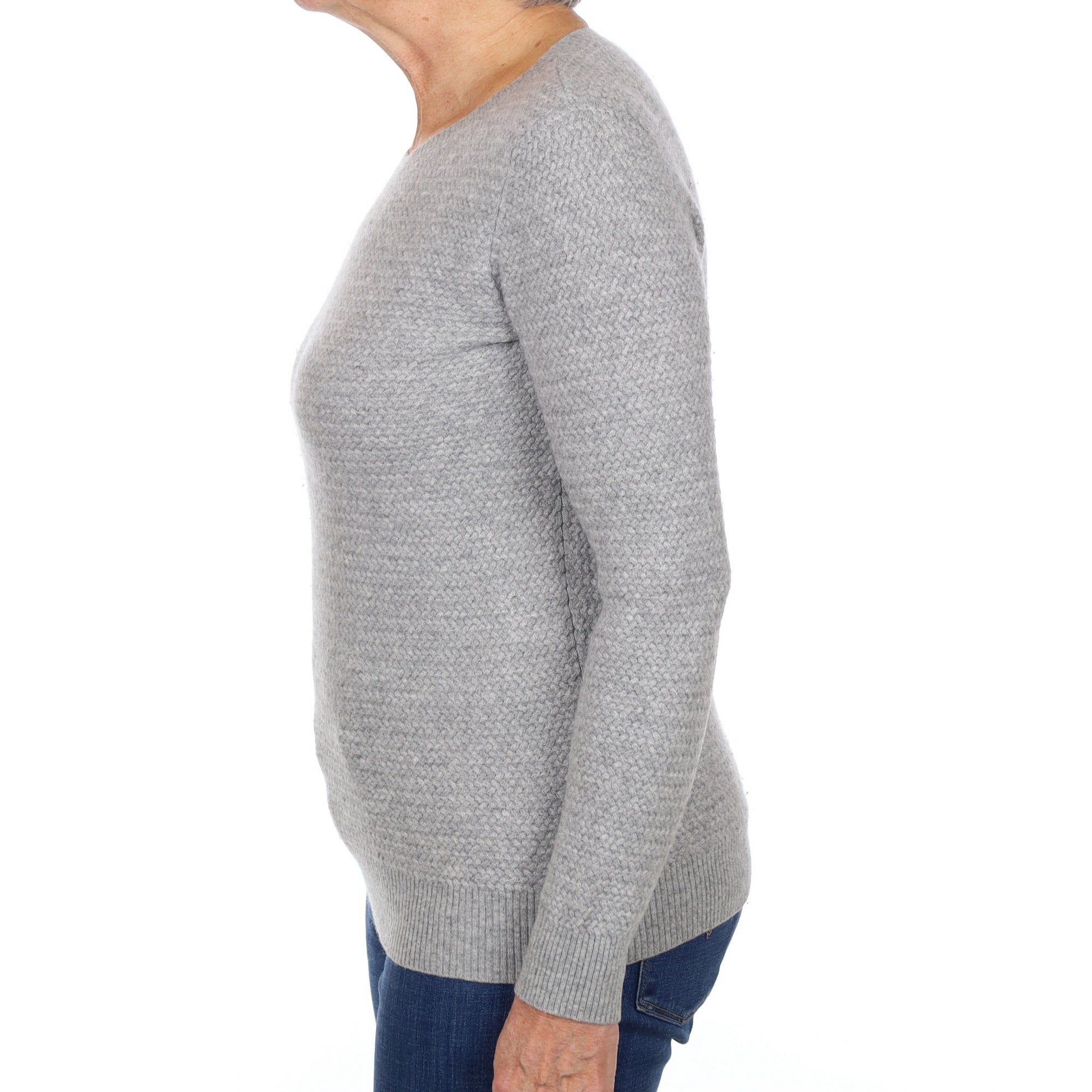 Smoke Grey Cashmere Crew Neck Jumper Medium