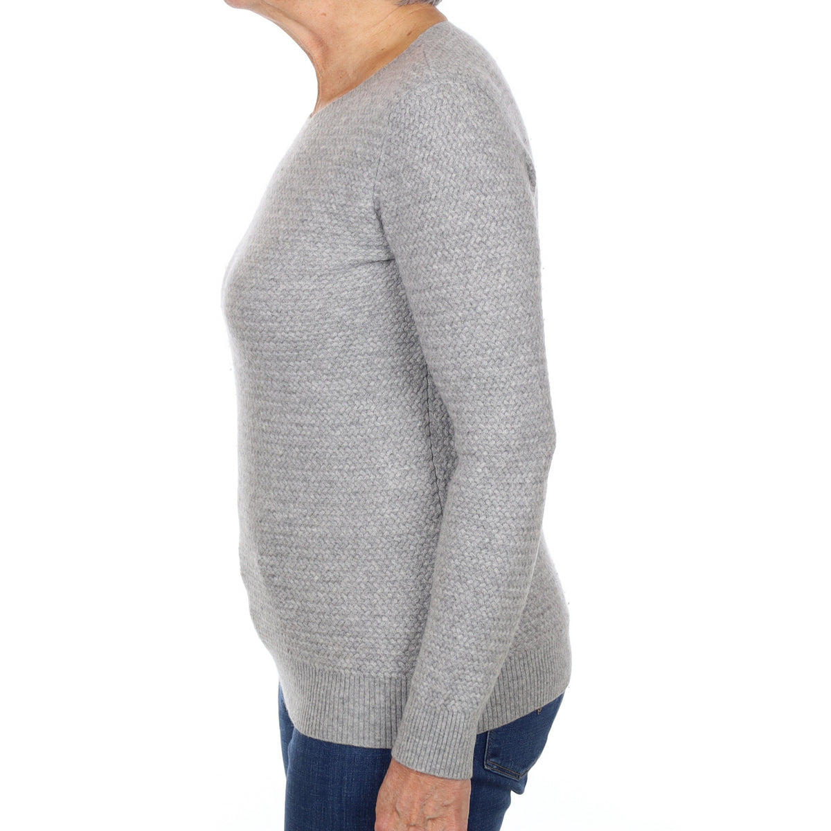 Smoke Grey Cashmere Crew Neck Jumper Medium