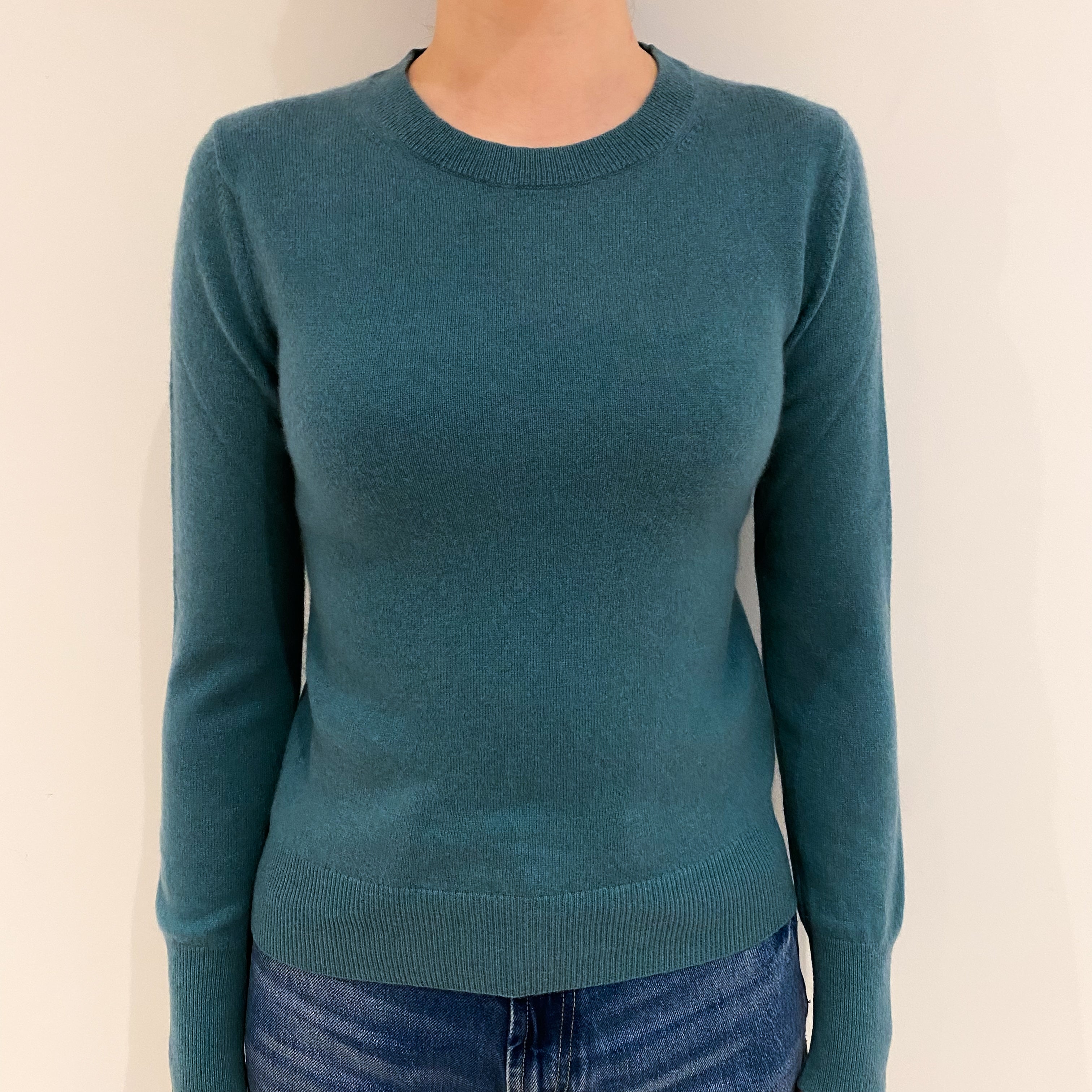Sea Green Cashmere Crew Neck Jumper Extra Small