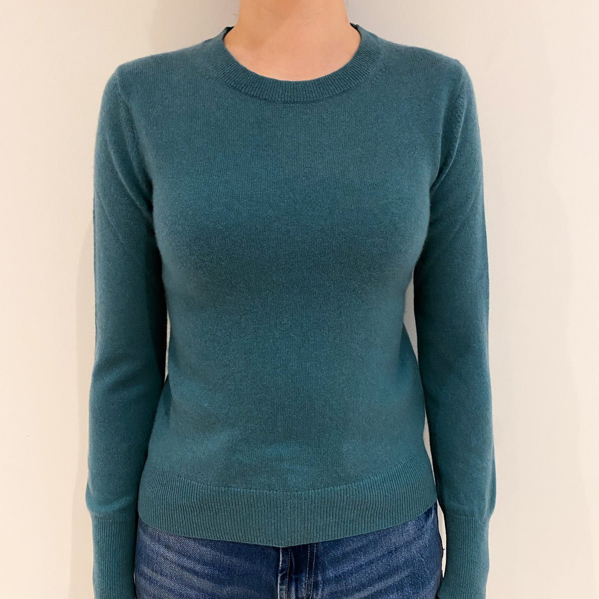 Sea Green Cashmere Crew Neck Jumper Extra Small