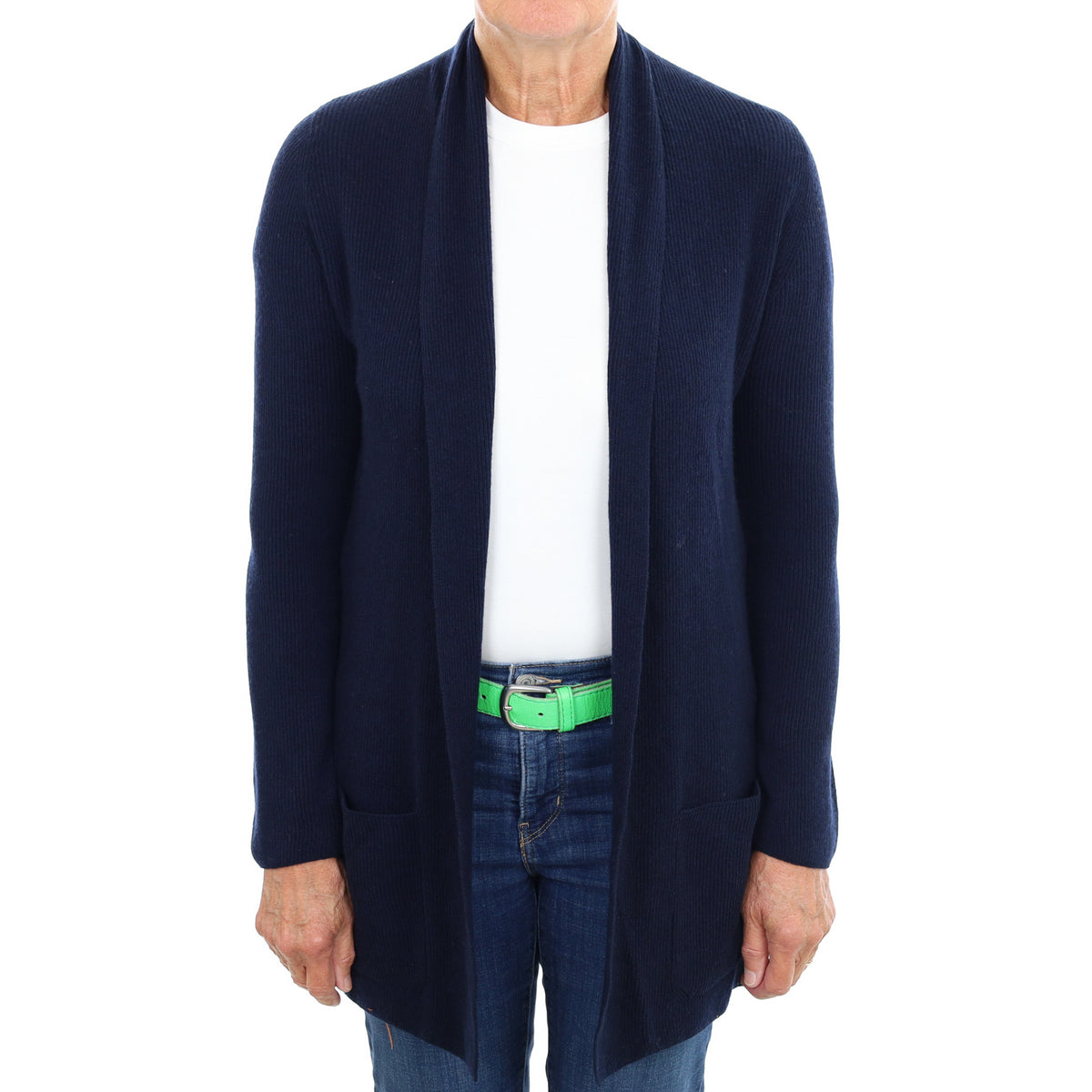 Deep Navy Cashmere Edge To Edge Cardigan Medium