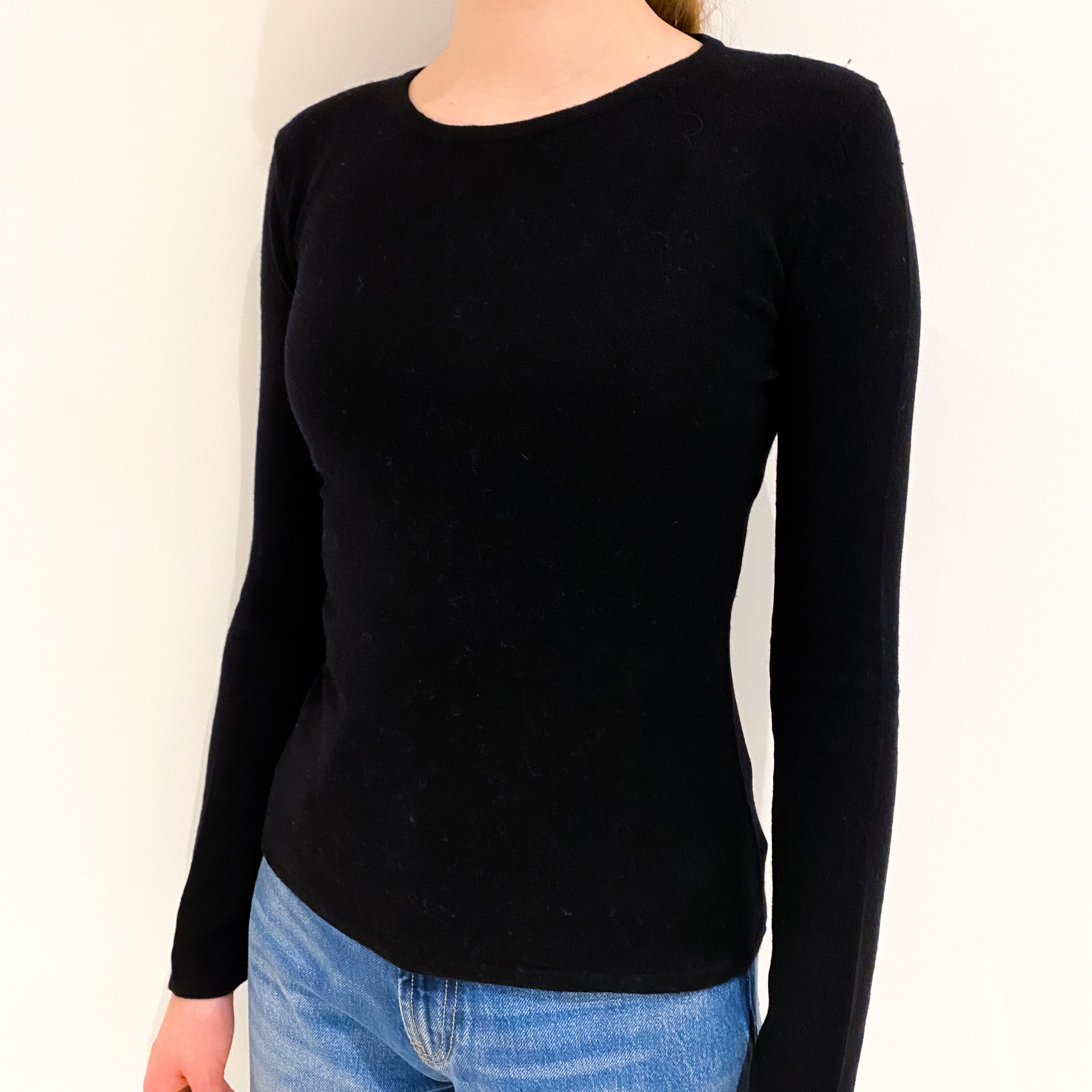 Black Cashmere Crew Neck Jumper Extra Small
