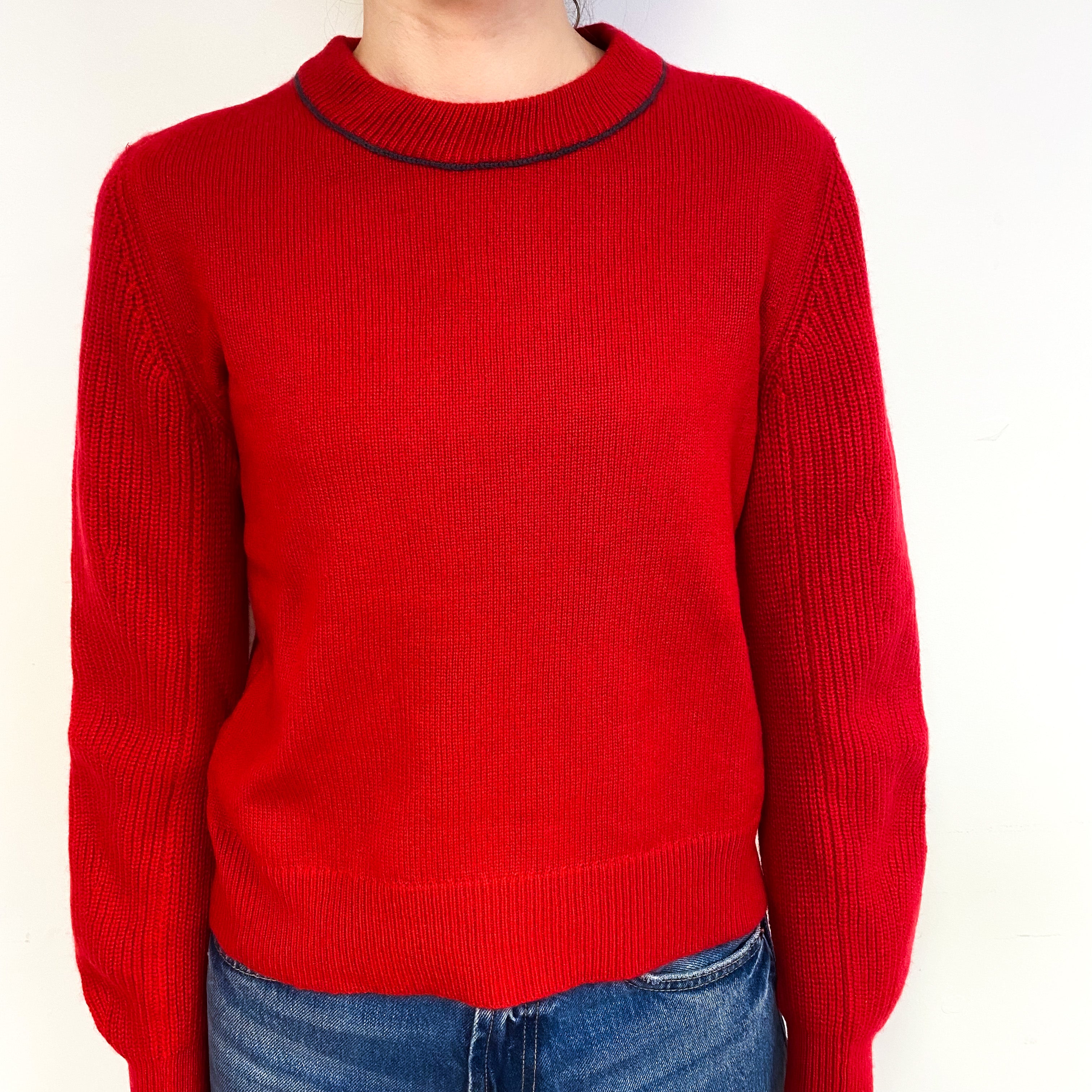 Rag & Bone Red Cashmere Crew Neck Jumper Extra Small