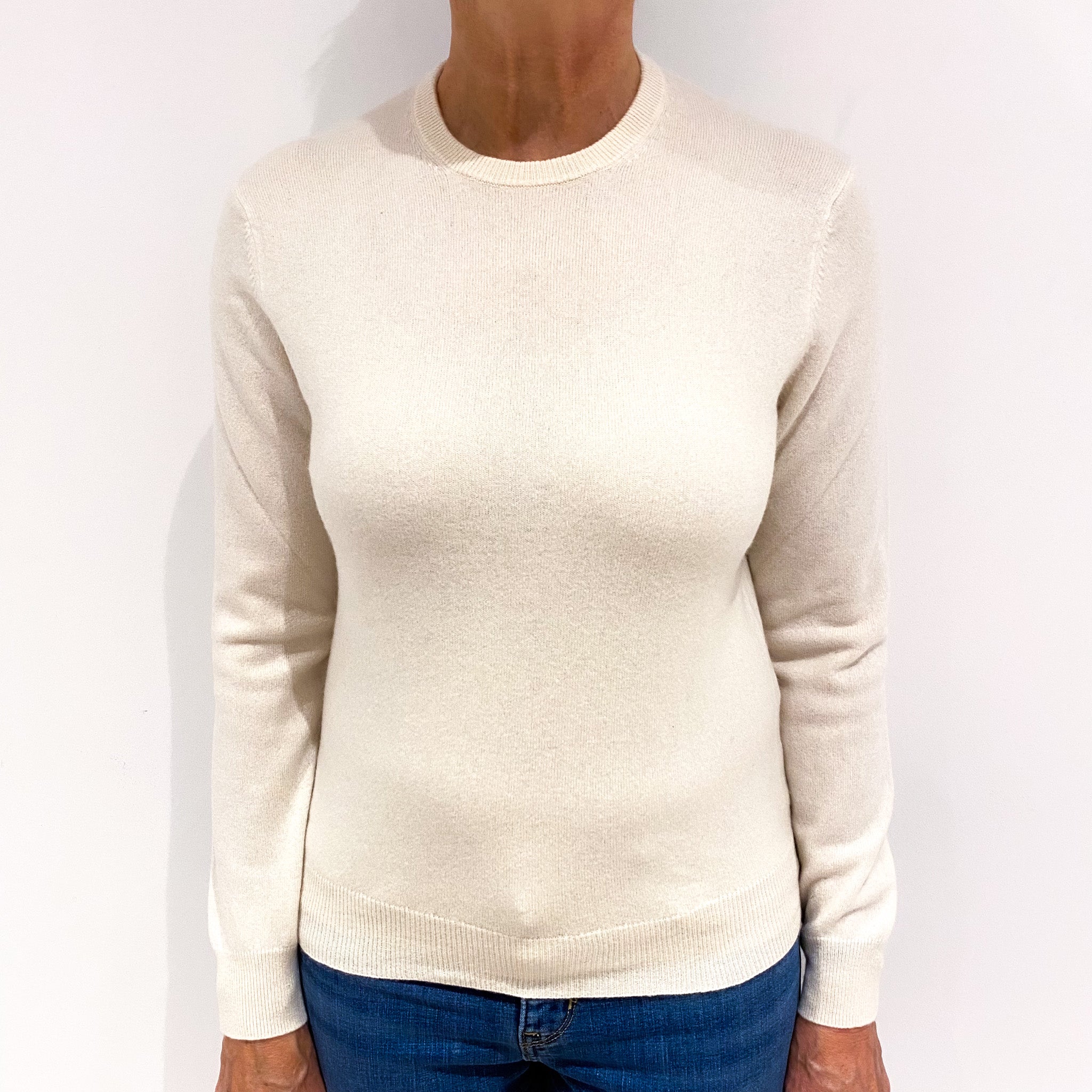 Cream Cashmere Crew Neck Jumper Medium