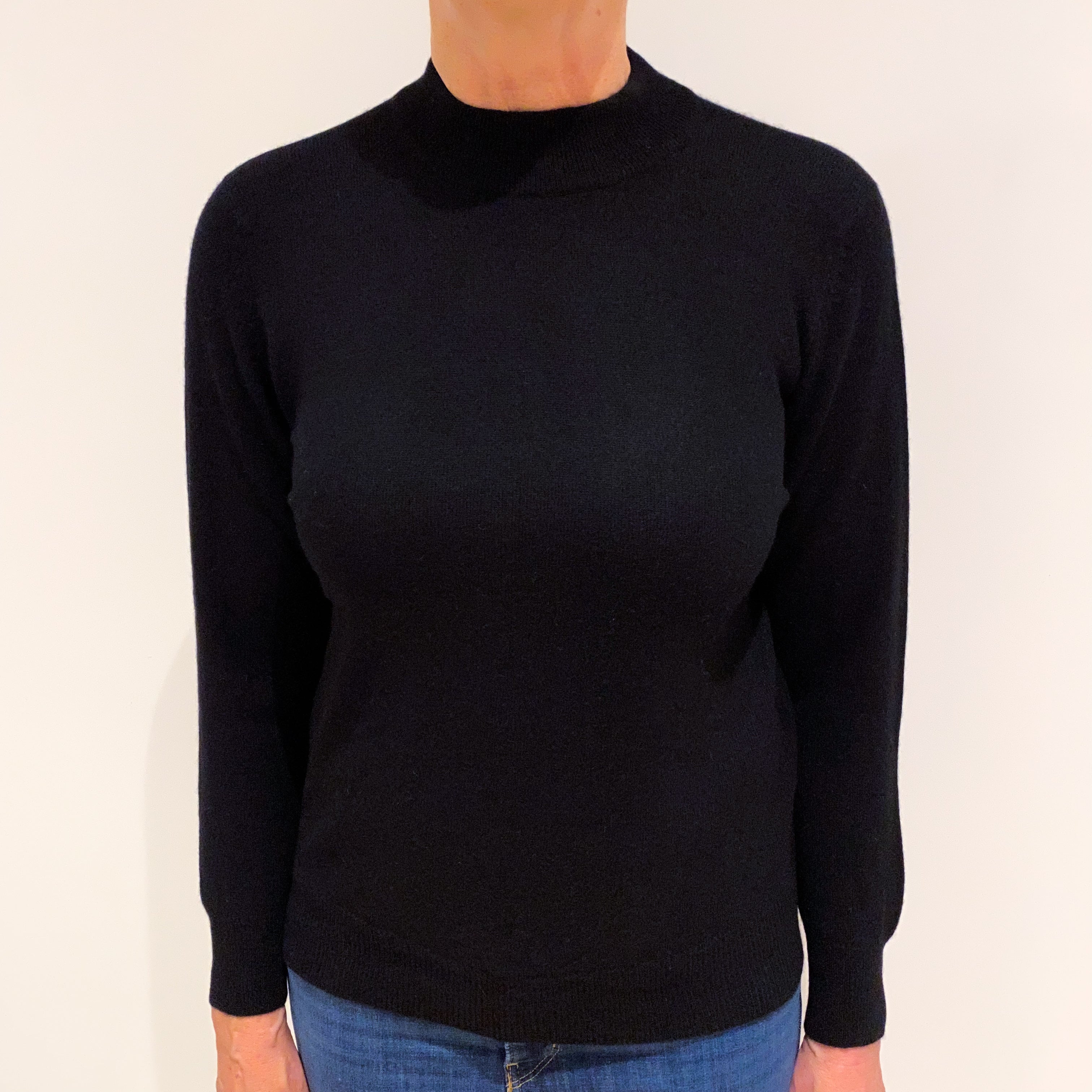 Black Cashmere Turtle Neck Jumper Medium