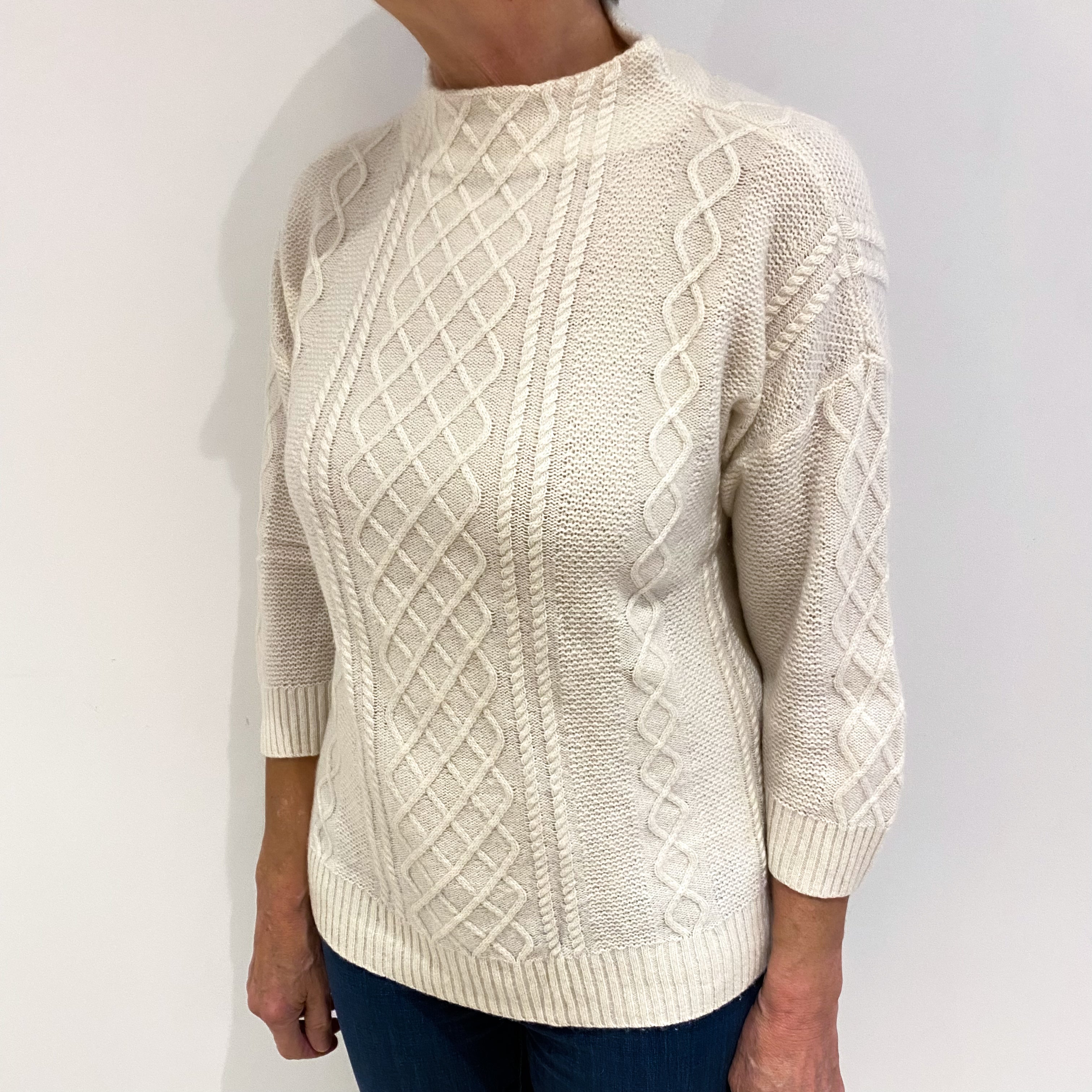 Cream Cashmere Turtle Neck Jumper Medium