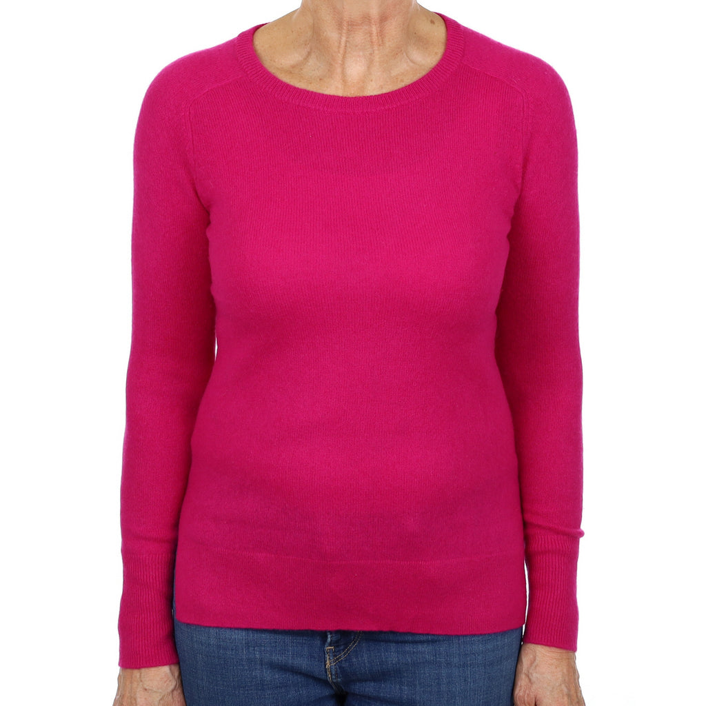 Cherry Pink Cashmere Crew Neck Jumper Medium