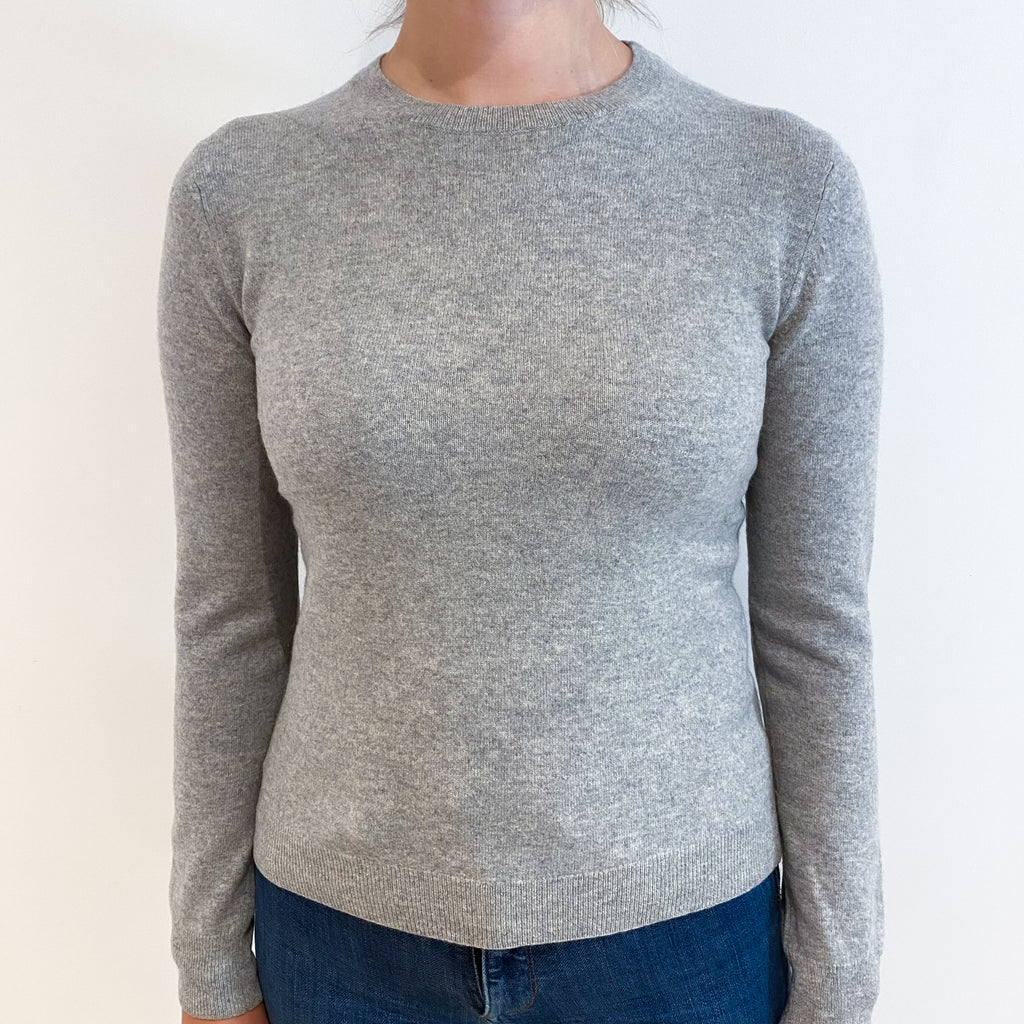 Smoke Grey Cashmere Crew Neck Jumper Small