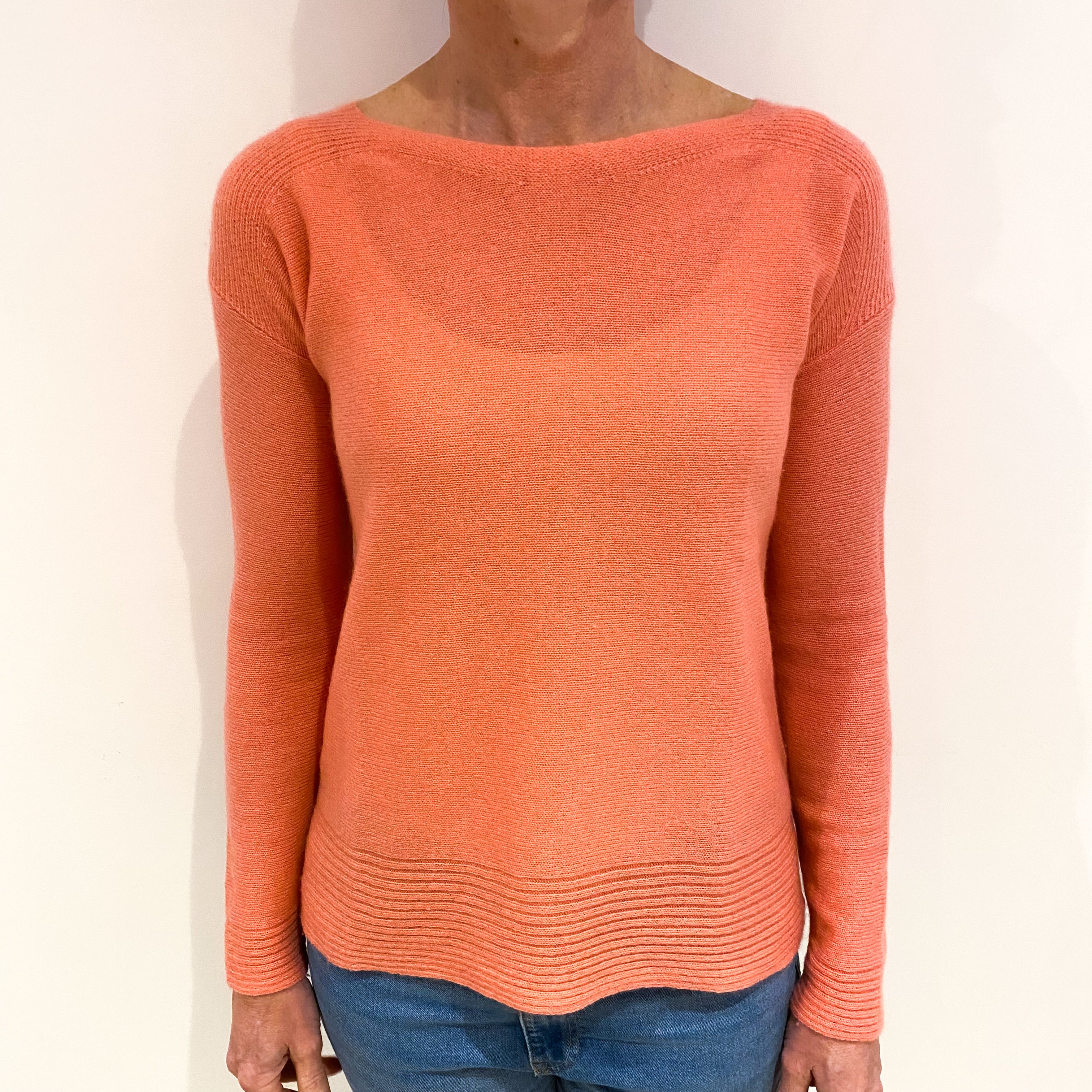 Flamingo Green Cashmere Crew Neck Jumper Small