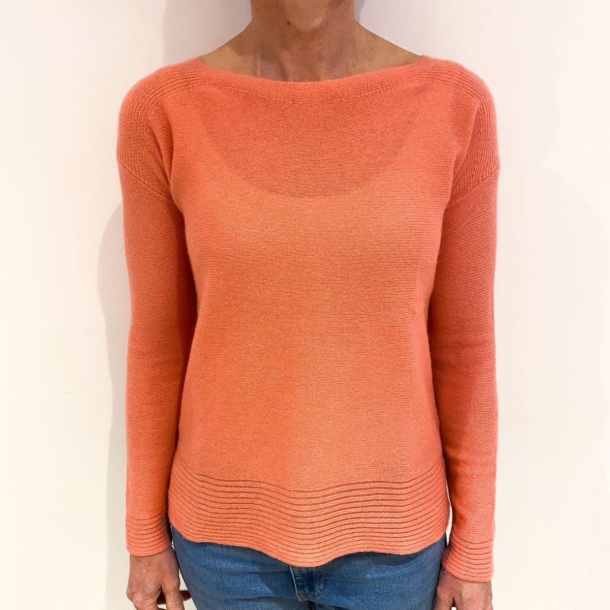 Flamingo Green Cashmere Crew Neck Jumper Small