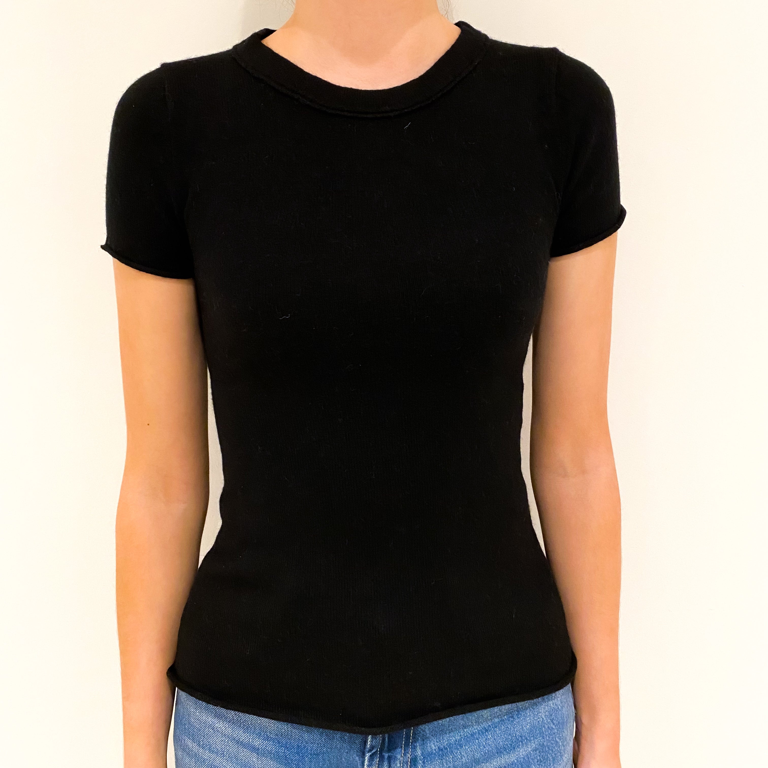 Black Cashmere Crew Neck Jumper Extra Small