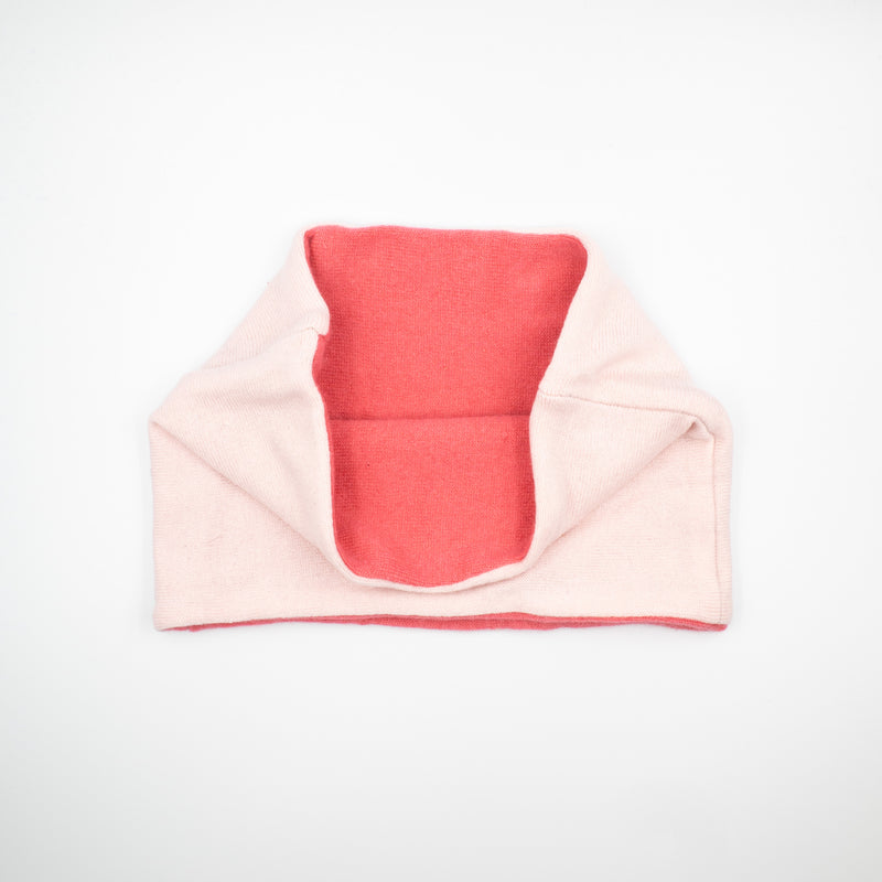 Pale Pink and Deep Coral Neck Warmer