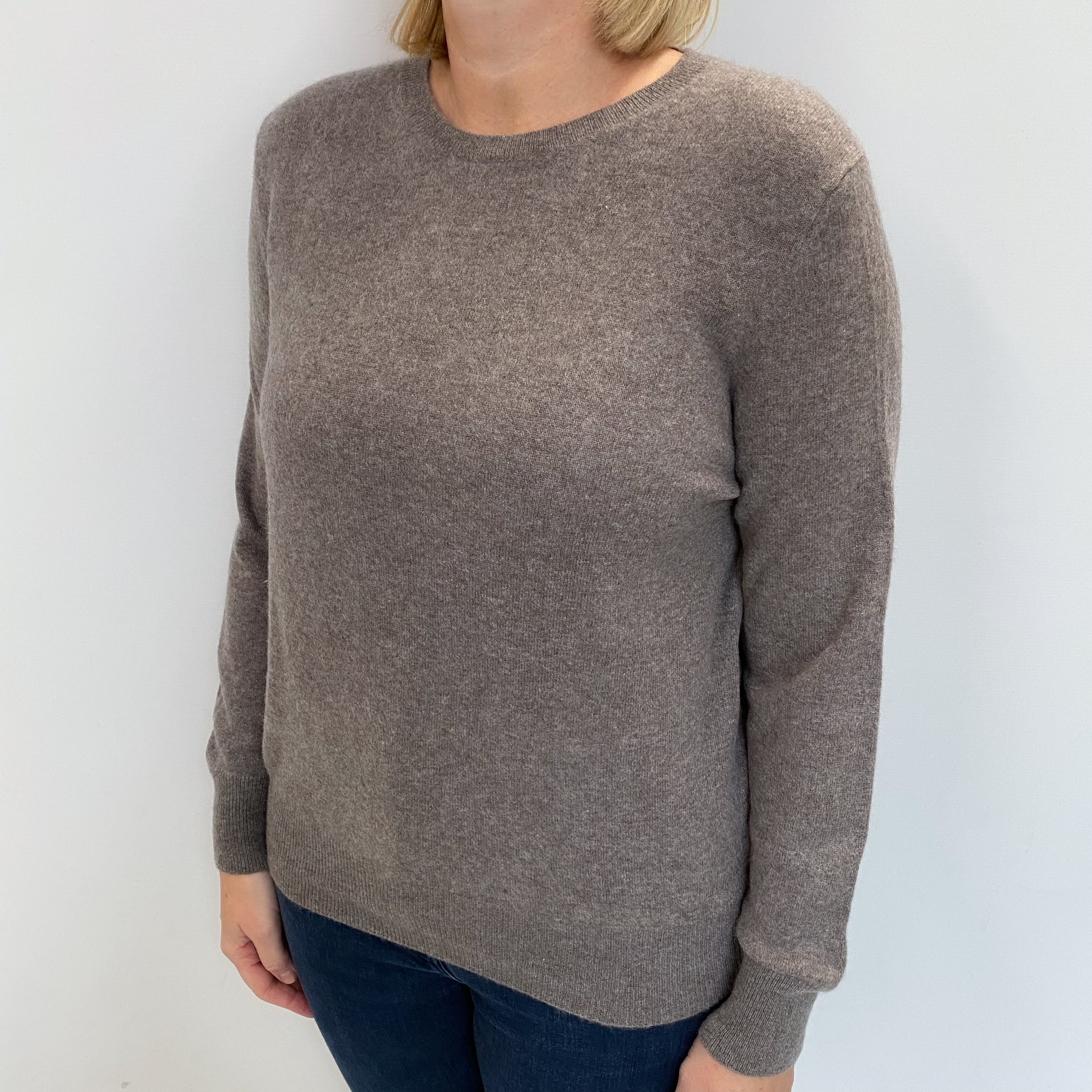 Donkey Brown Cashmere Crew Neck Jumper Large