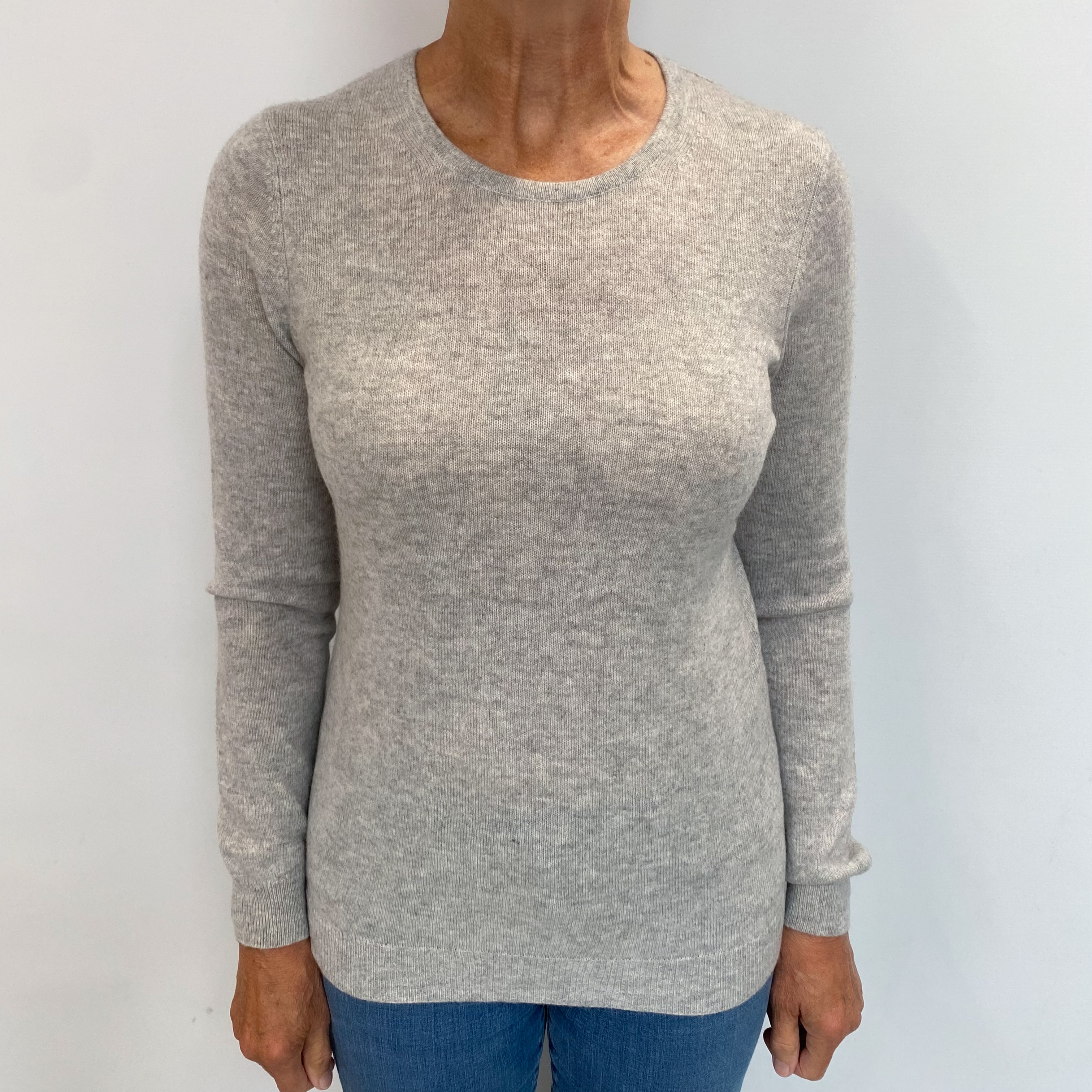 Smoke Grey Cashmere Crew Neck Jumper Medium