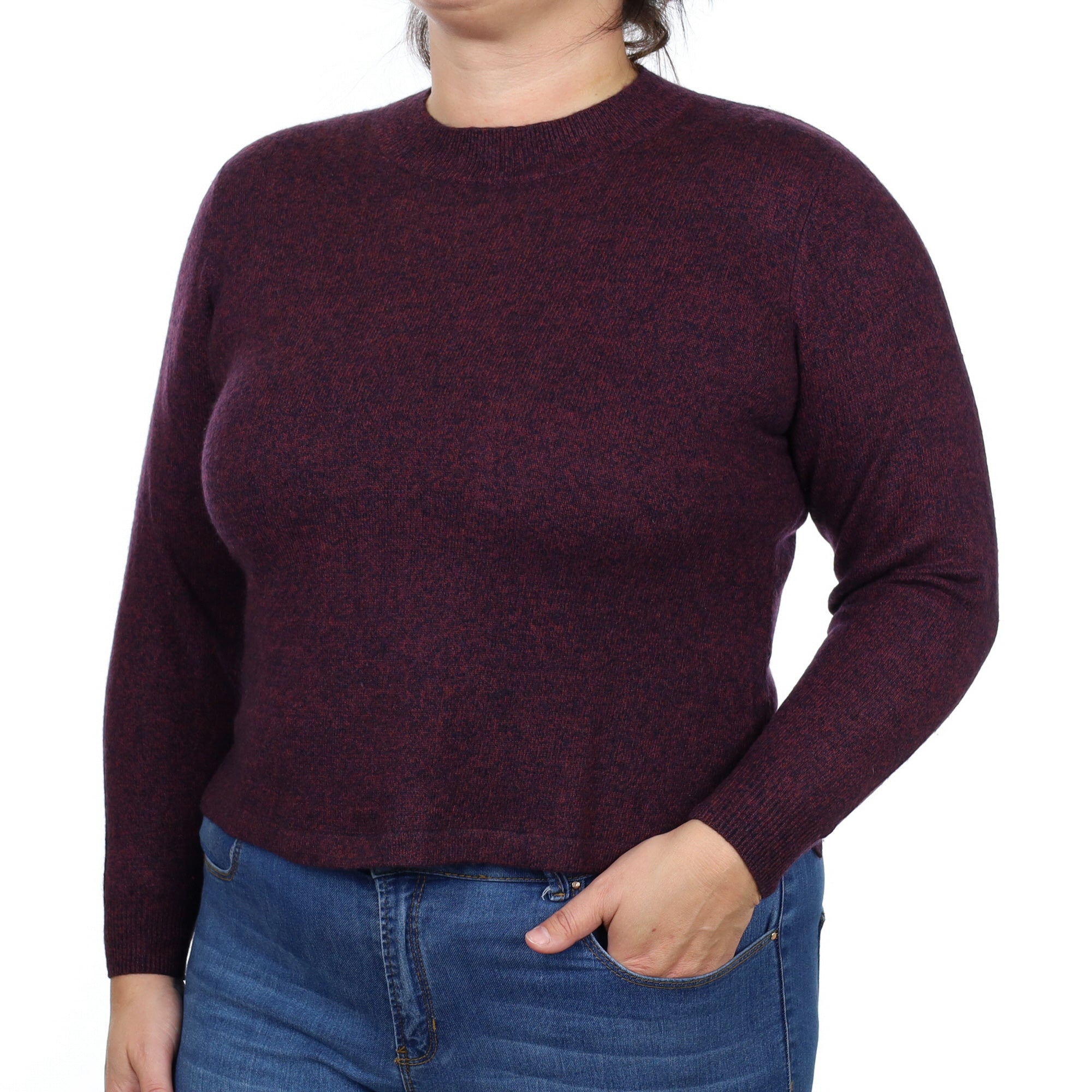 Mulberry Marl Cashmere Turtle Neck Jumper Large
