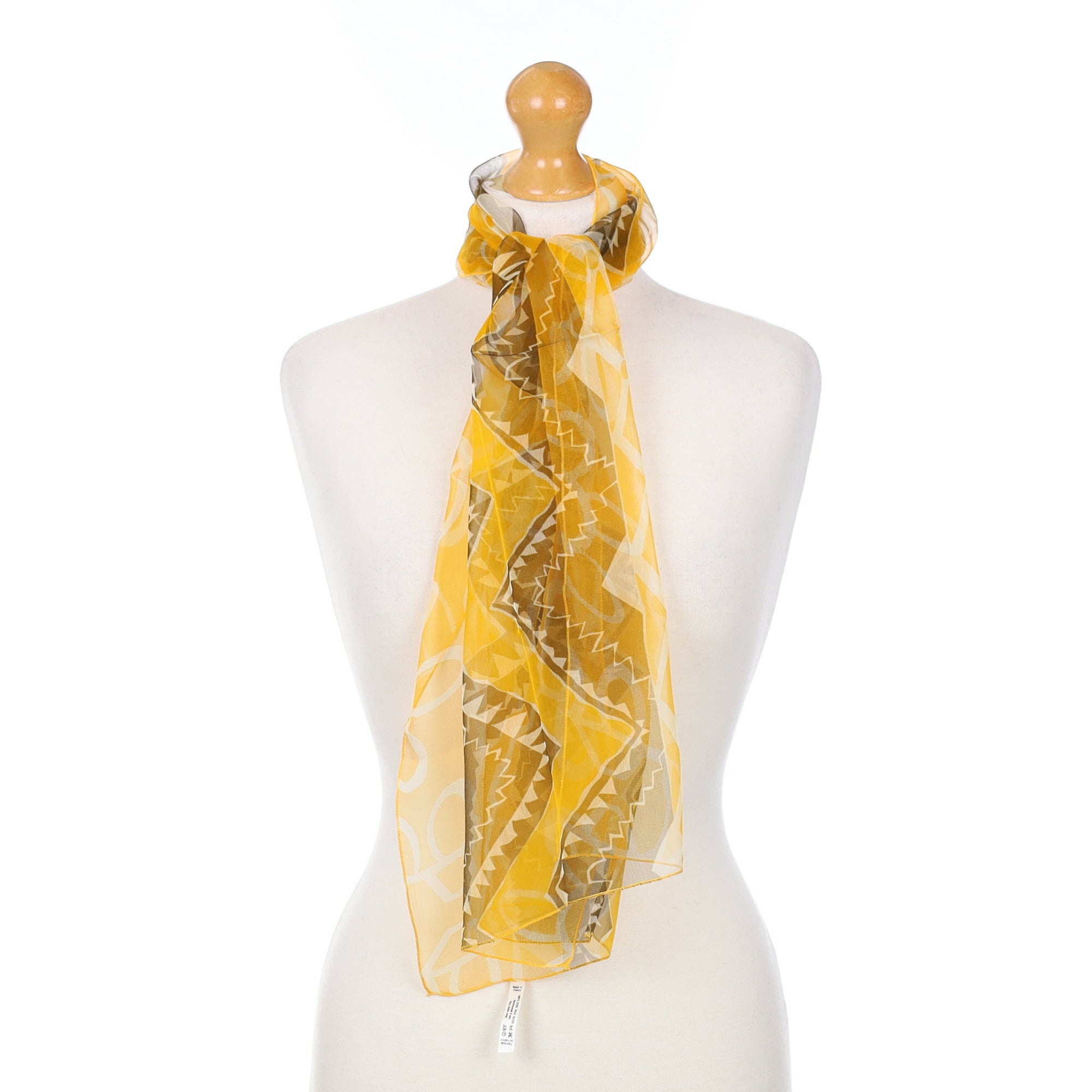 1970's Orange and Brown Patterned Vintage Silk Scarf
