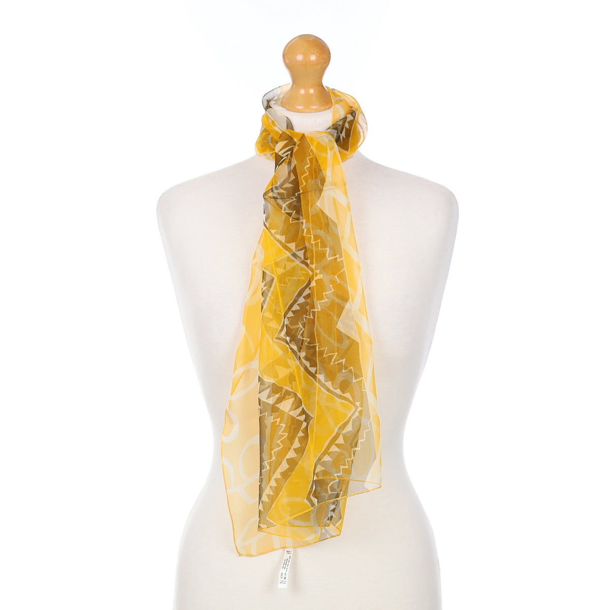 1970's Orange and Brown Patterned Vintage Silk Scarf