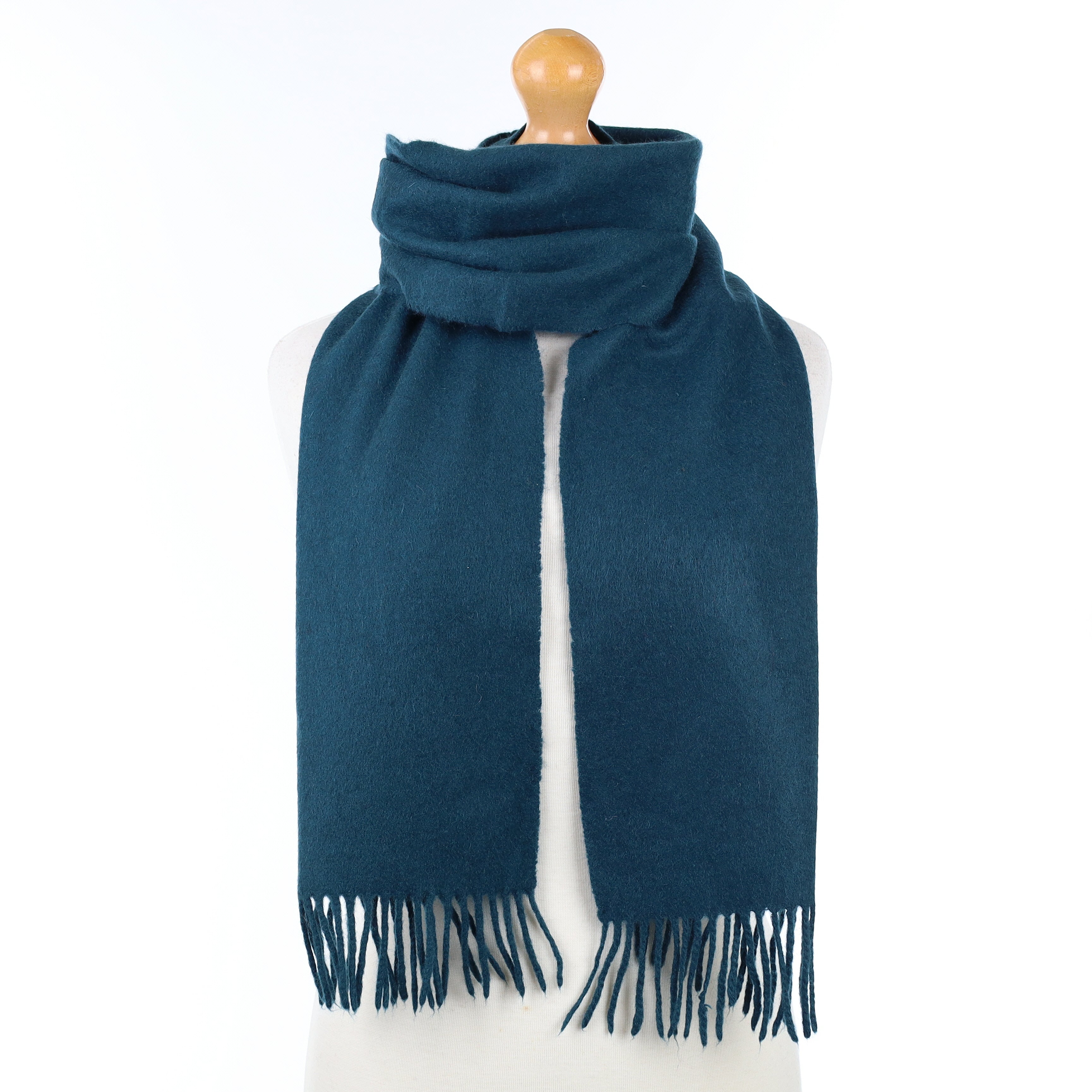 Peacock Blue Cashmere Woven Scarf