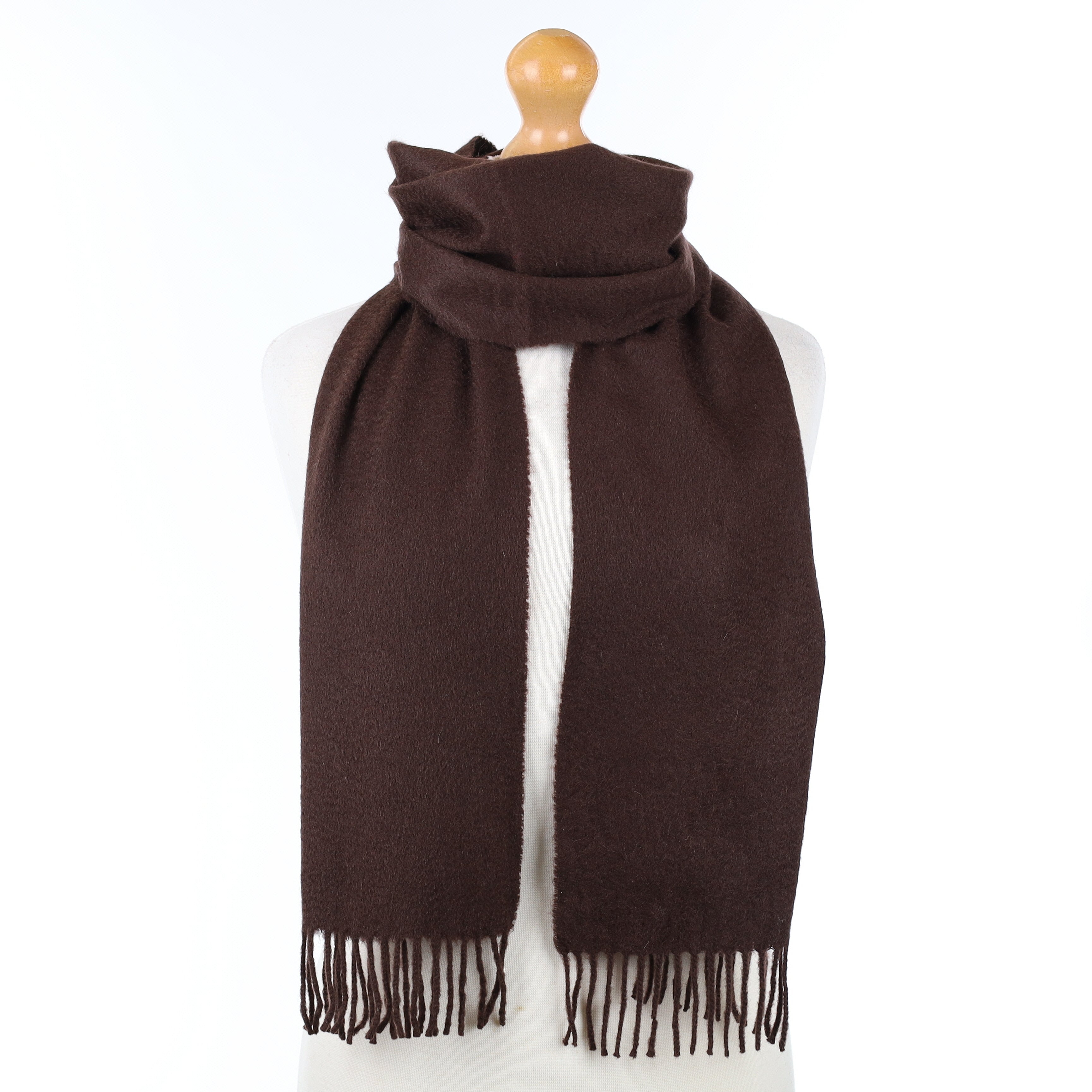 Chocolate Brown Cashmere Woven Scarf