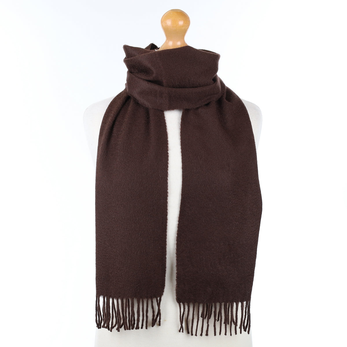 Chocolate Brown Cashmere Woven Scarf