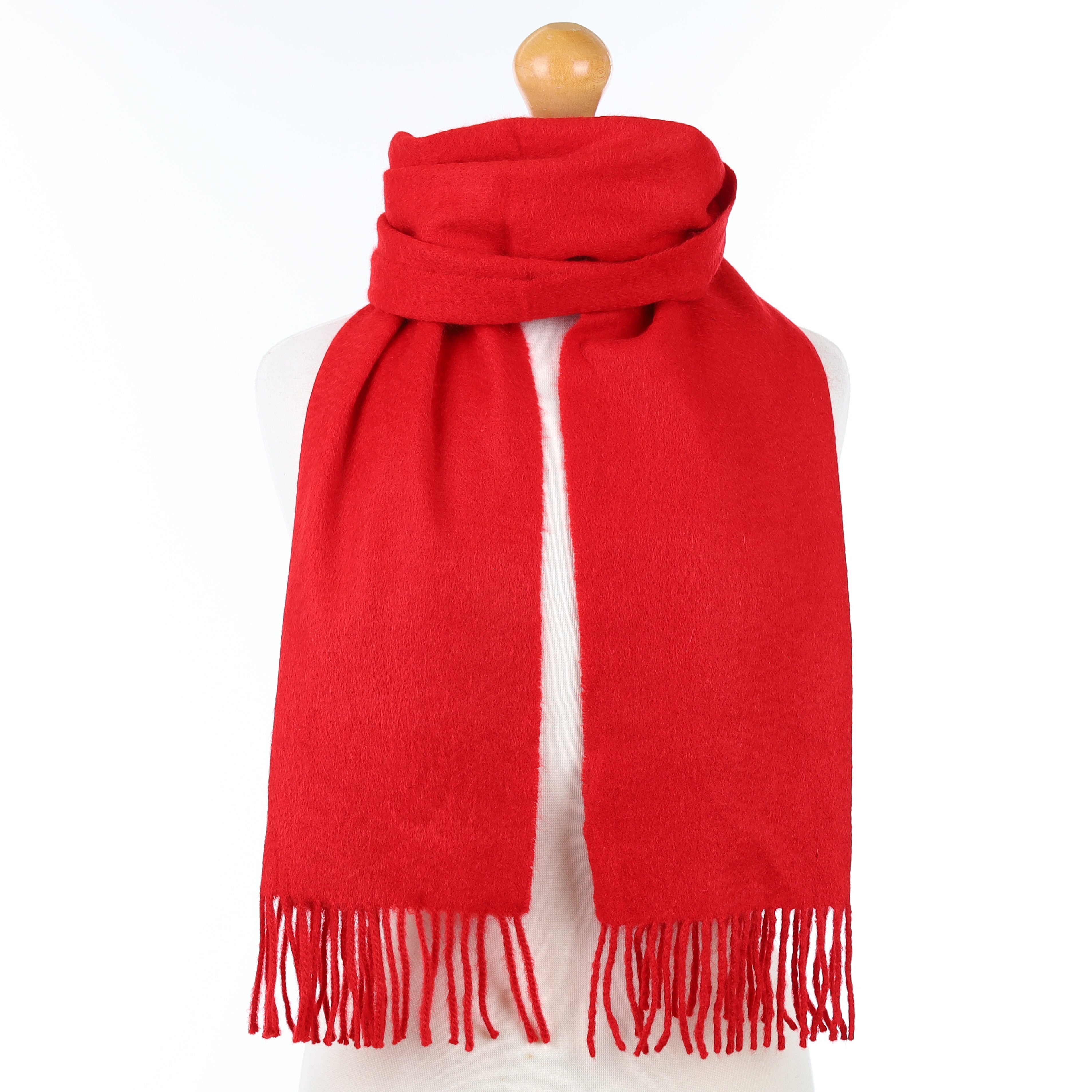Scarlet Red Cashmere Woven Scarf