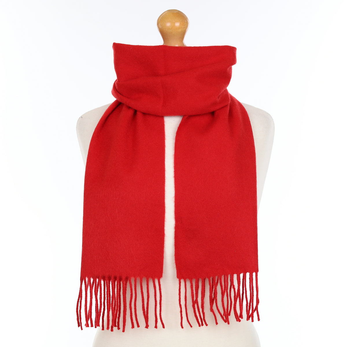 Scarlet Red Cashmere Woven Scarf