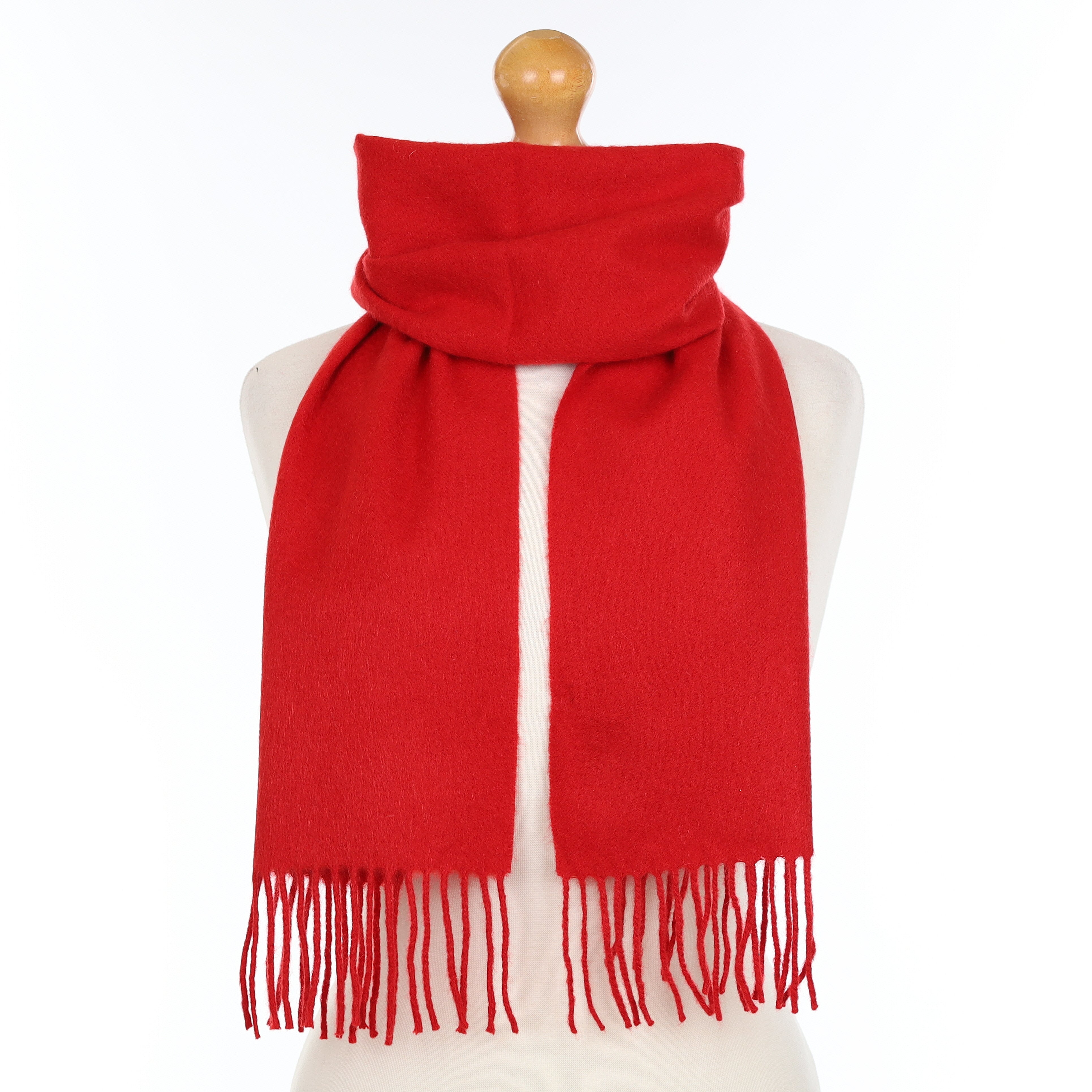 Scarlet Red Cashmere Woven Scarf