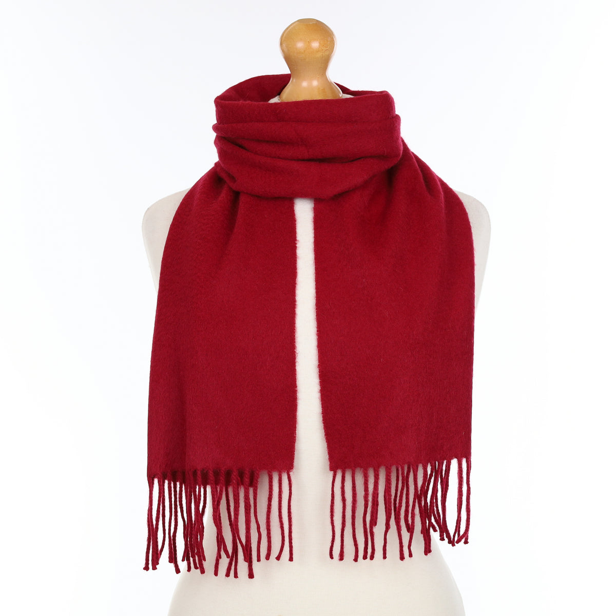 Garnet Red Cashmere Woven Scarf