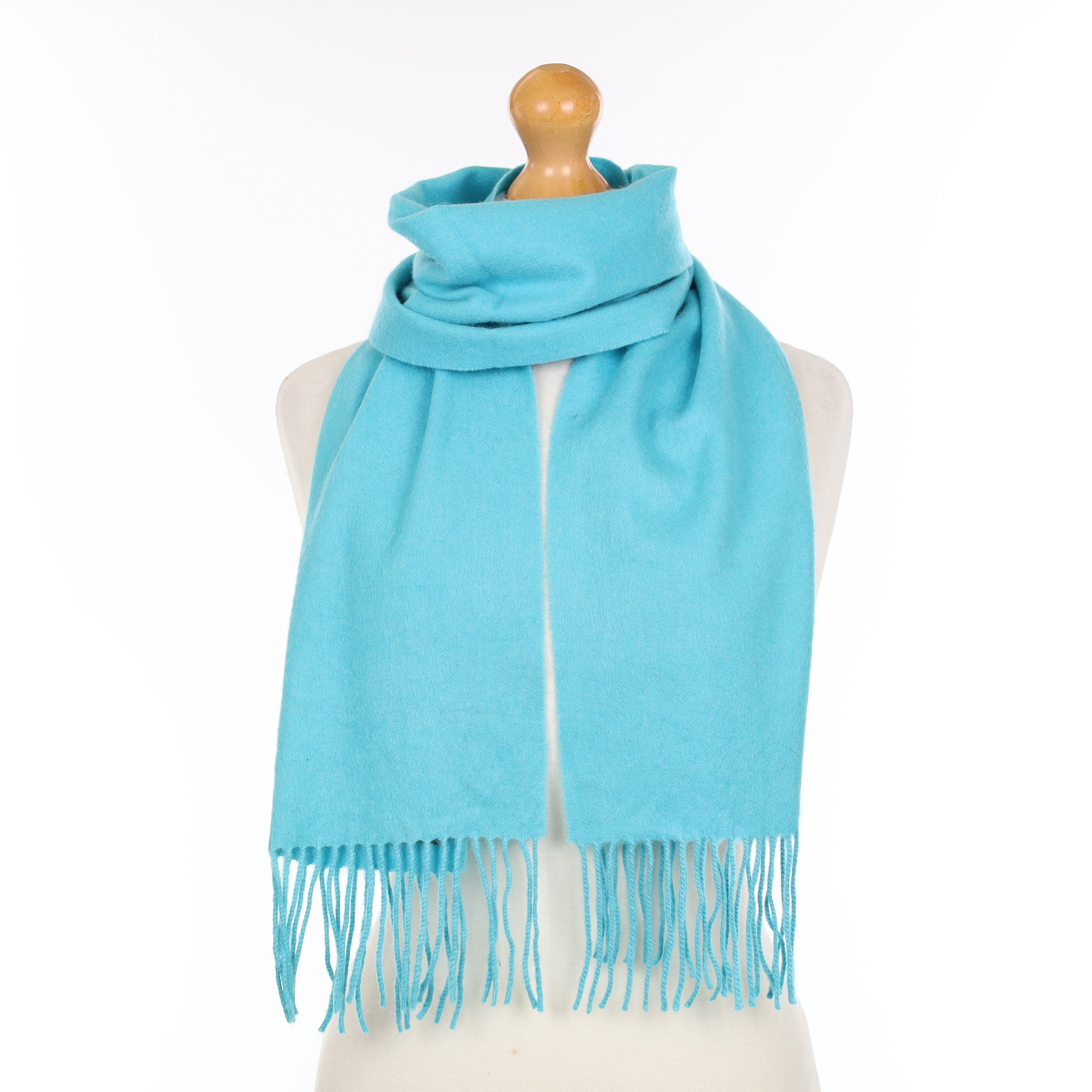 Aqua Blue Cashmere Woven Scarf