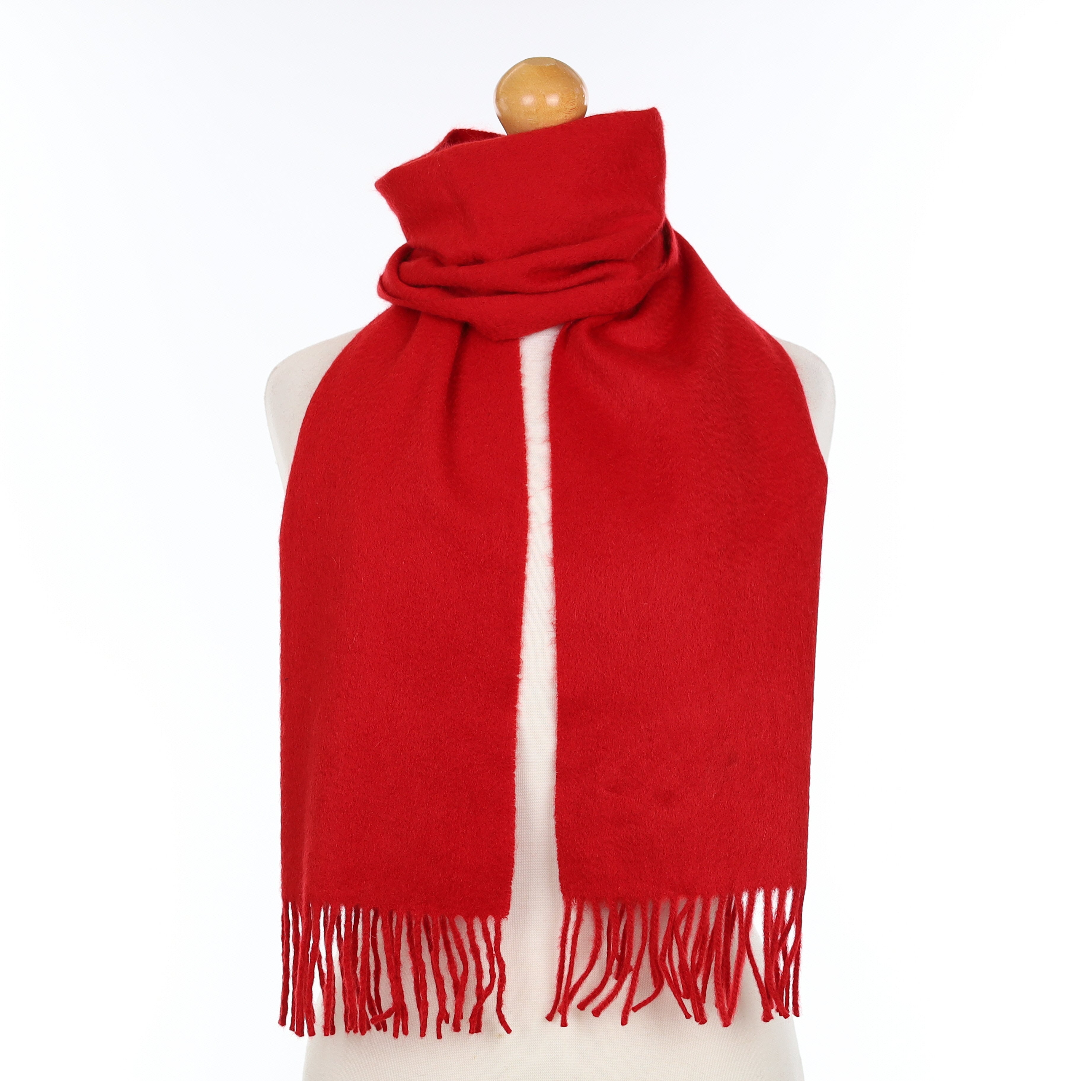 Post Box Red Cashmere Woven Scarf