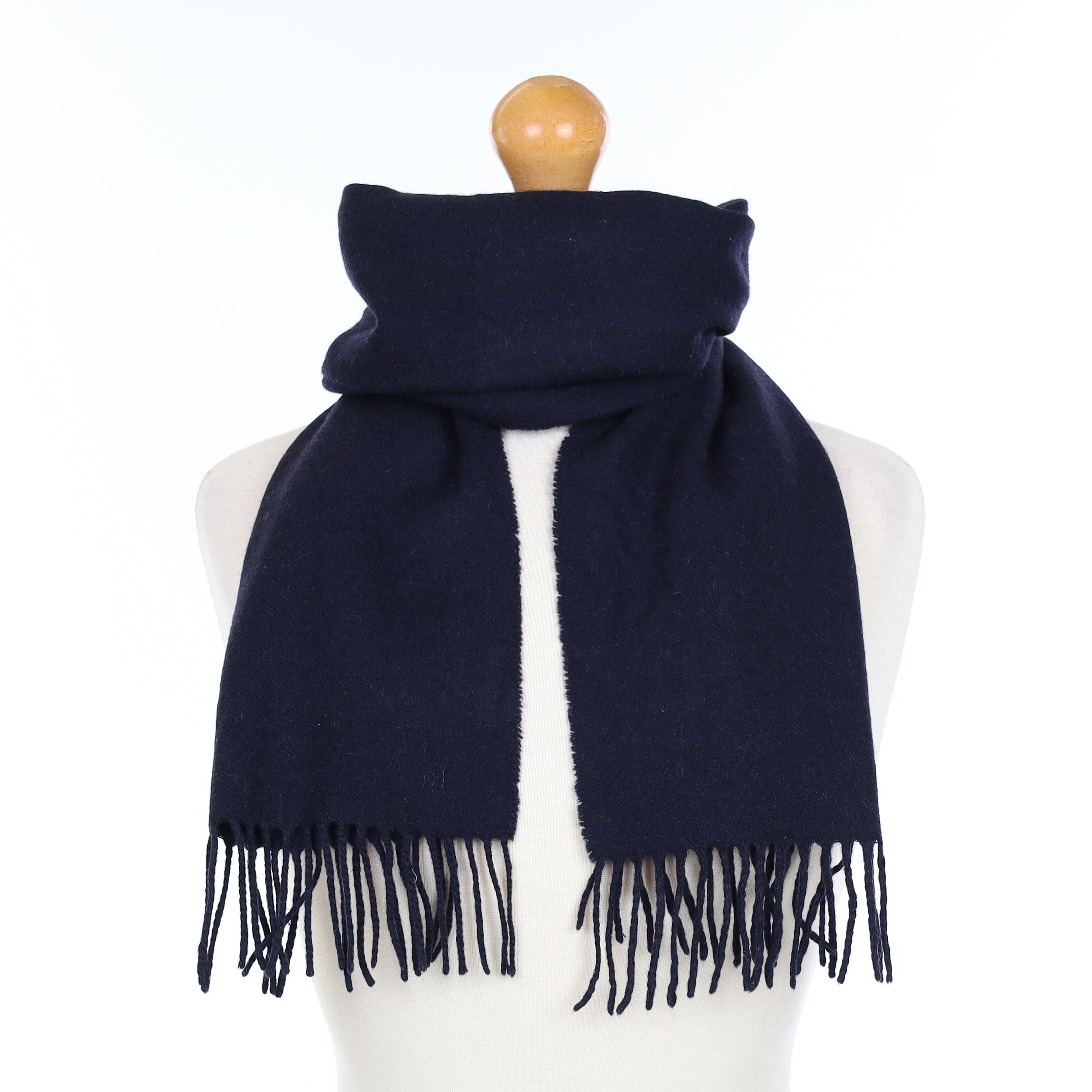 Navy Blue Cashmere Woven Scarf