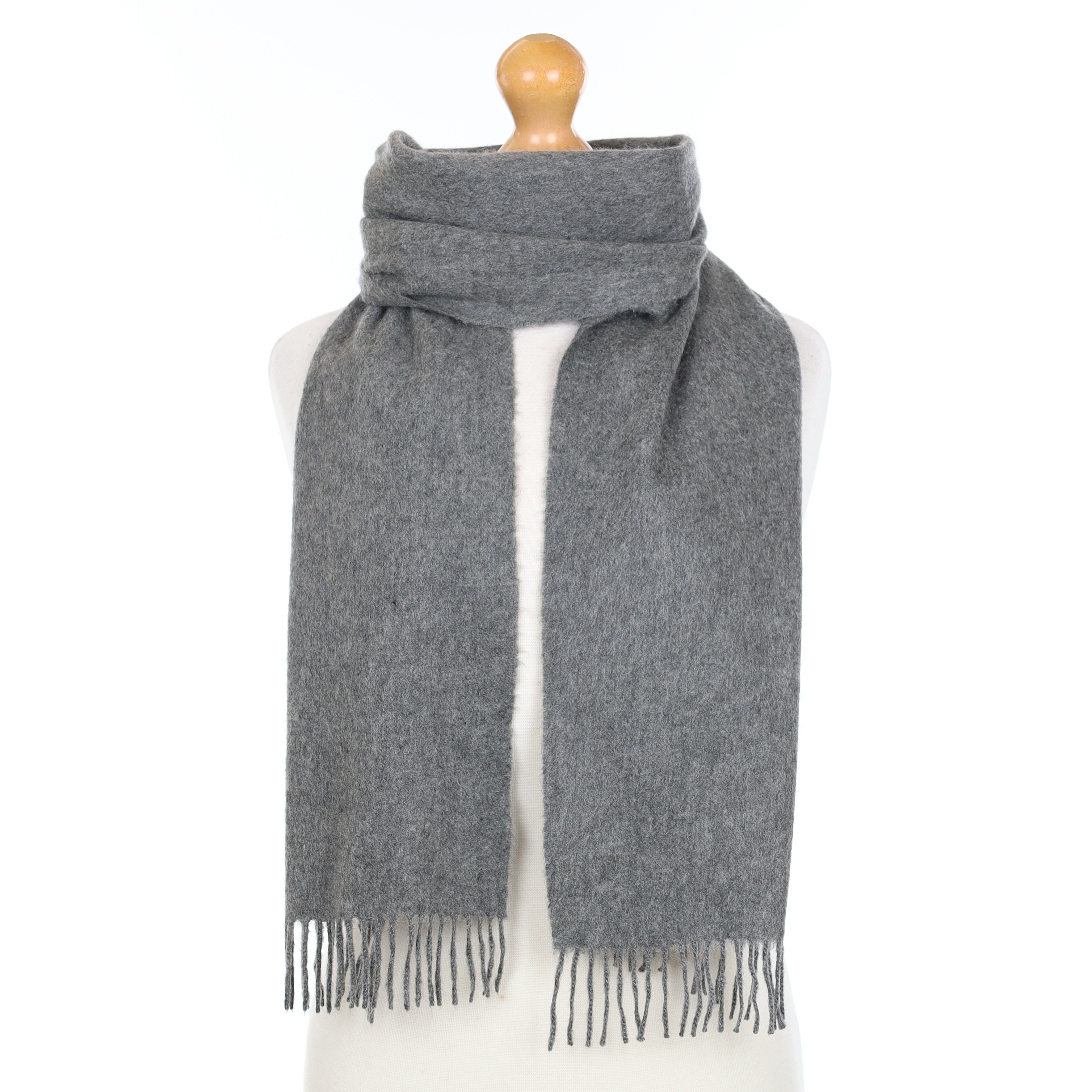 Slate Grey Cashmere Woven Scarf