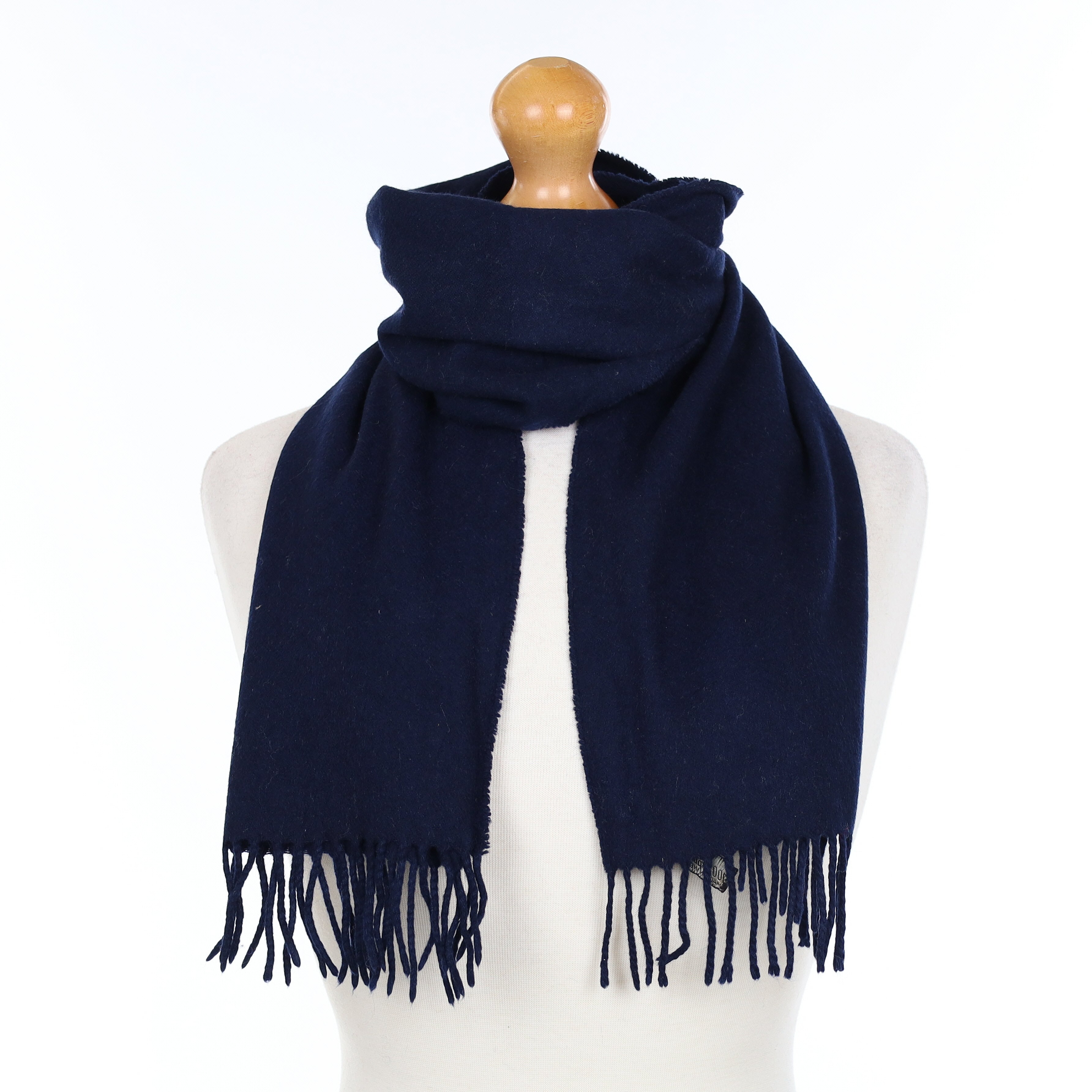 Navy Blue Cashmere Woven Scarf