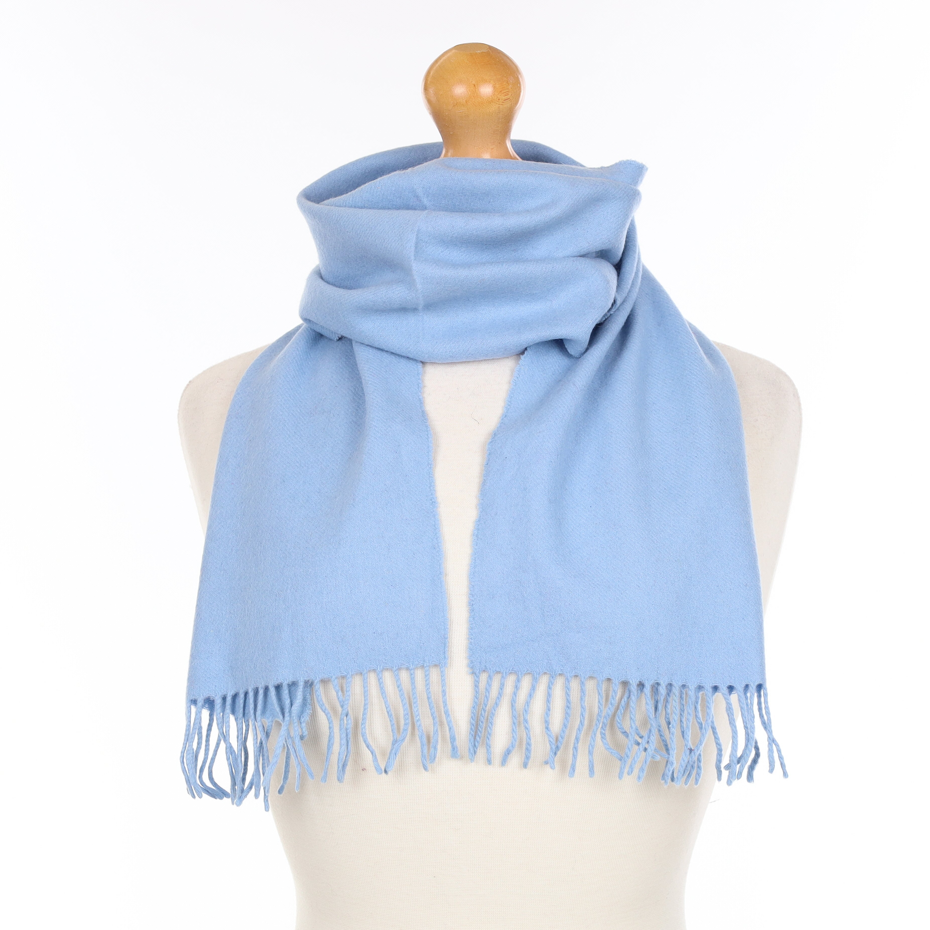 Sky Blue Cashmere Woven Scarf