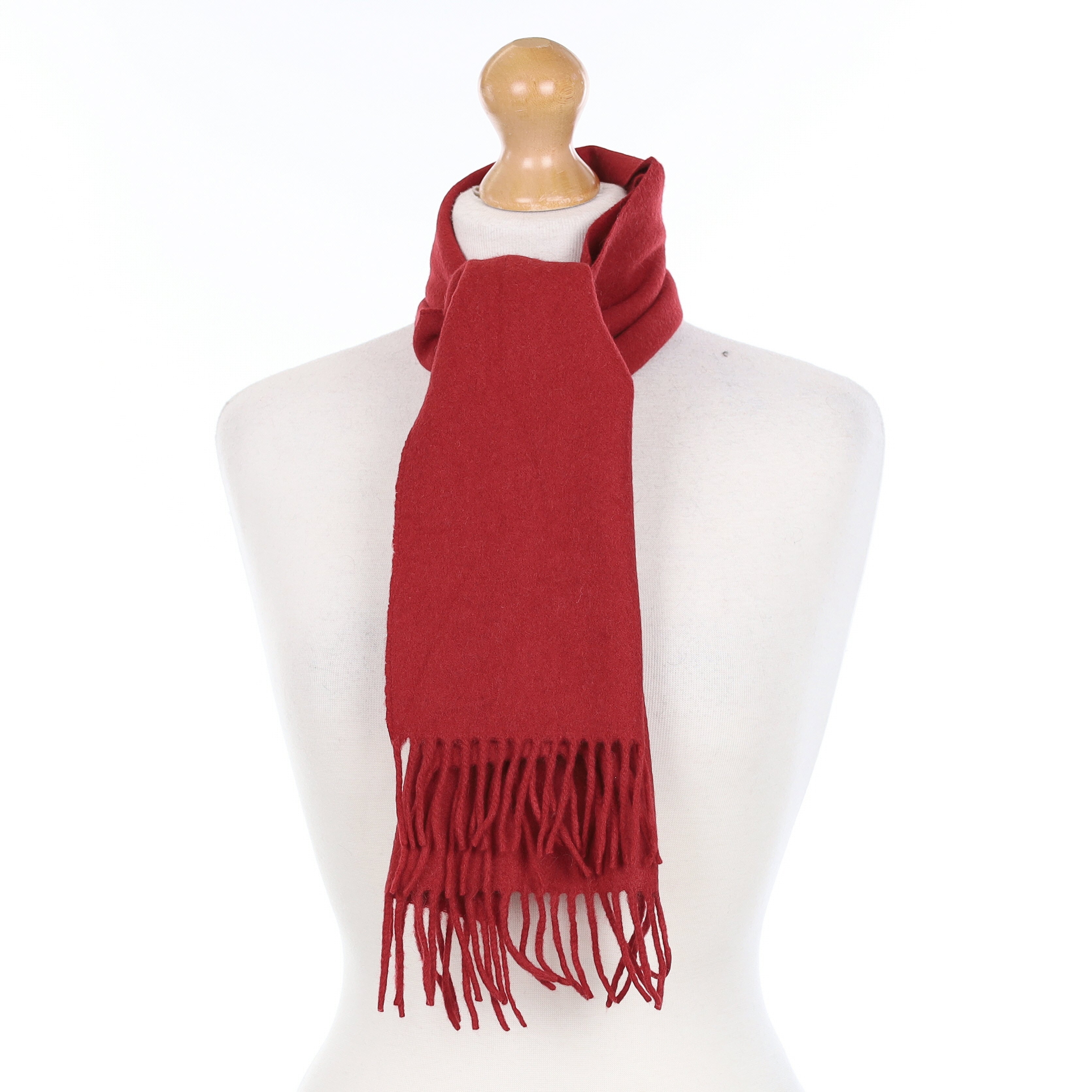 Crimson Red Cashmere Woven Scarf