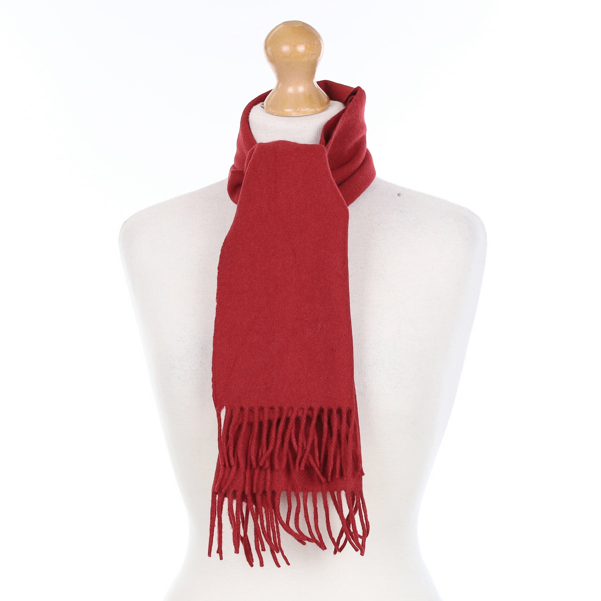 Crimson Red Cashmere Woven Scarf