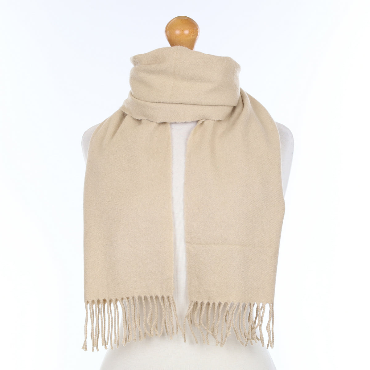 Almond Beige Cashmere Woven Scarf