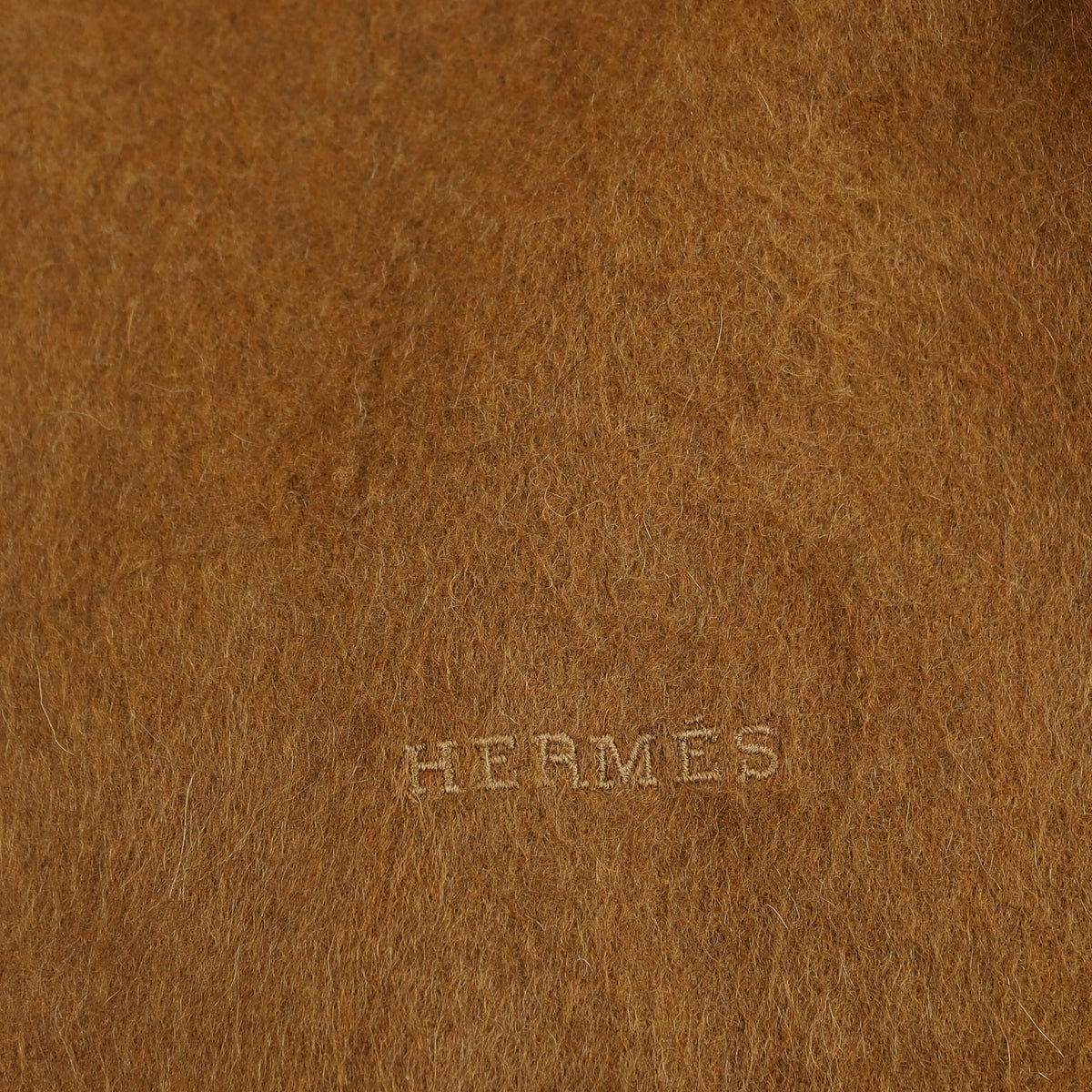 Scottish Hermès Deep Caramel Vintage Cashmere Woven Scarf