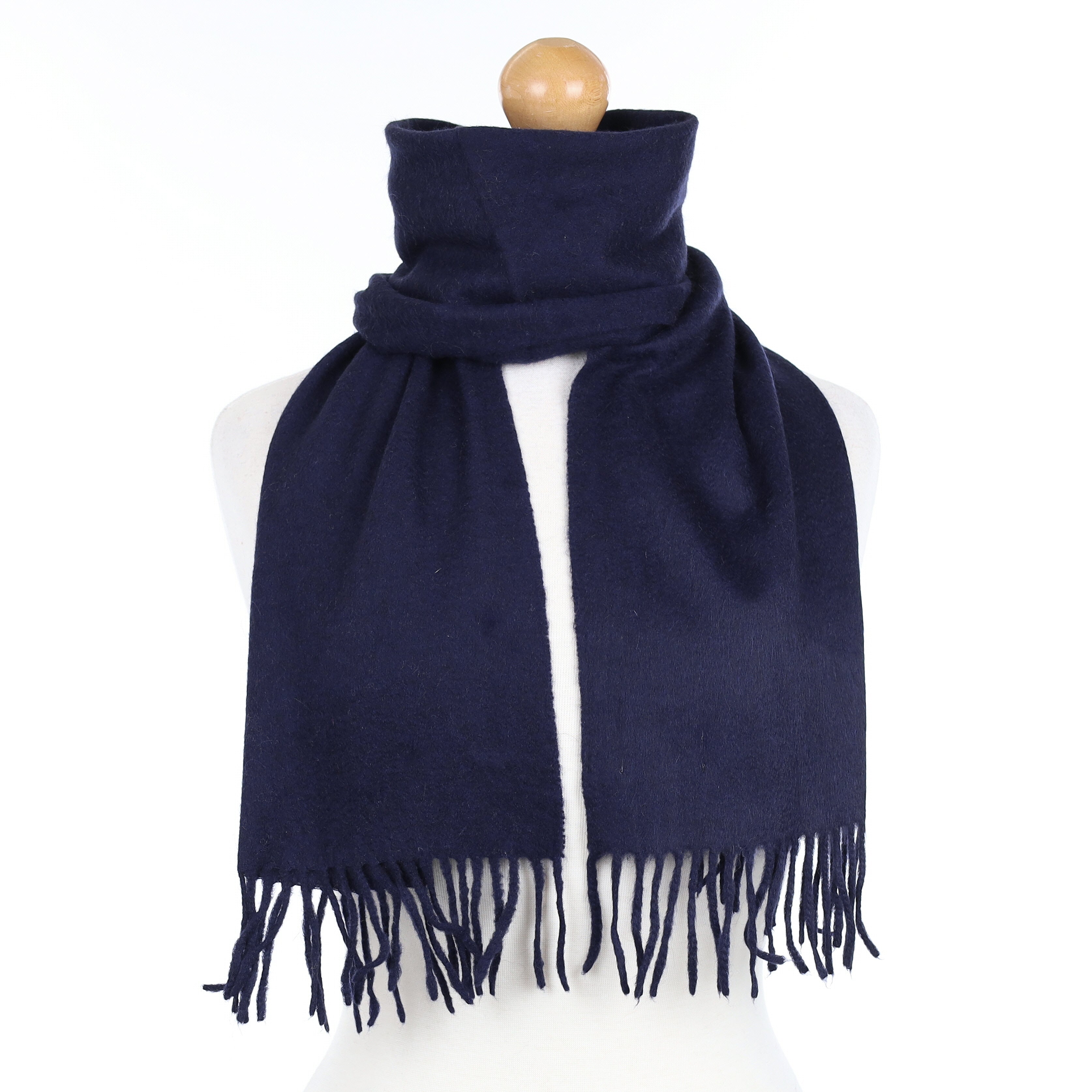 Navy Blue Cashmere Woven Scarf