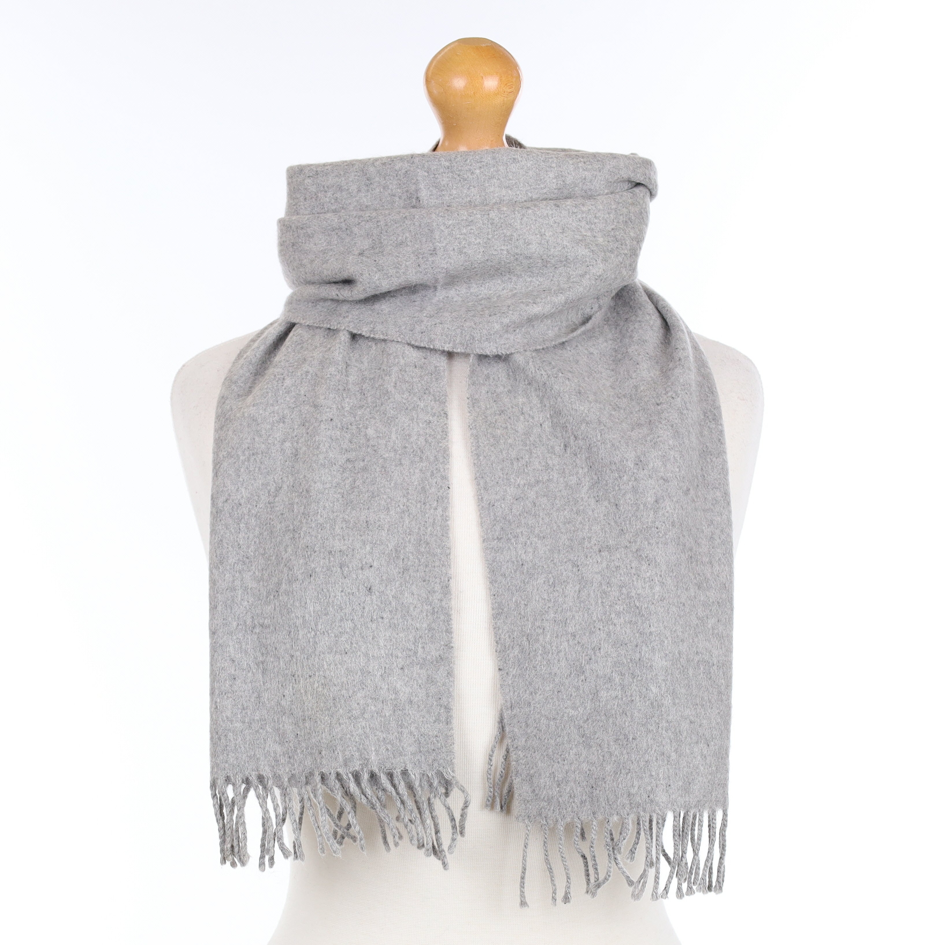 Ash Grey Cashmere Woven Scarf