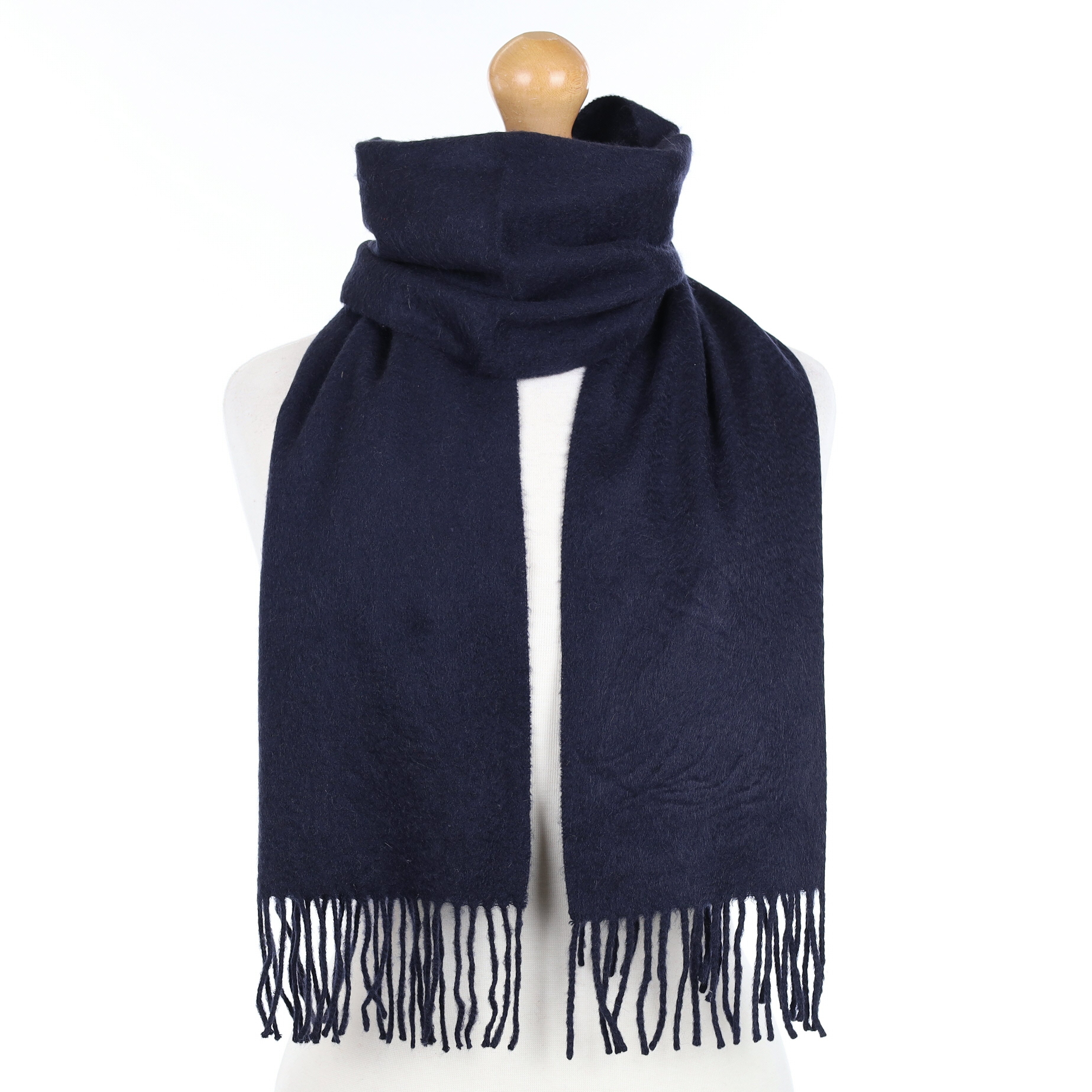 Navy Blue Cashmere Woven Scarf