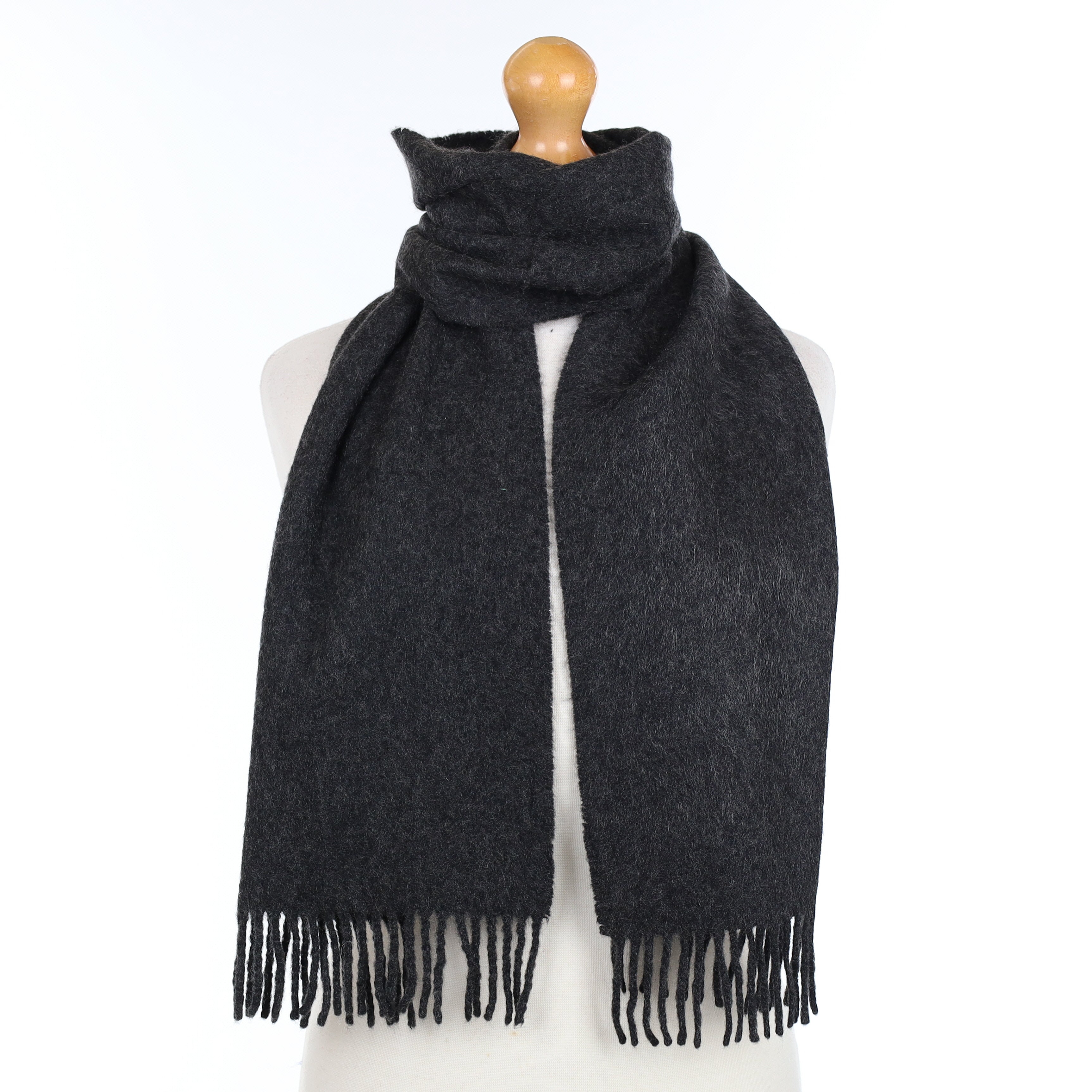Charcoal Grey Cashmere Woven Scarf