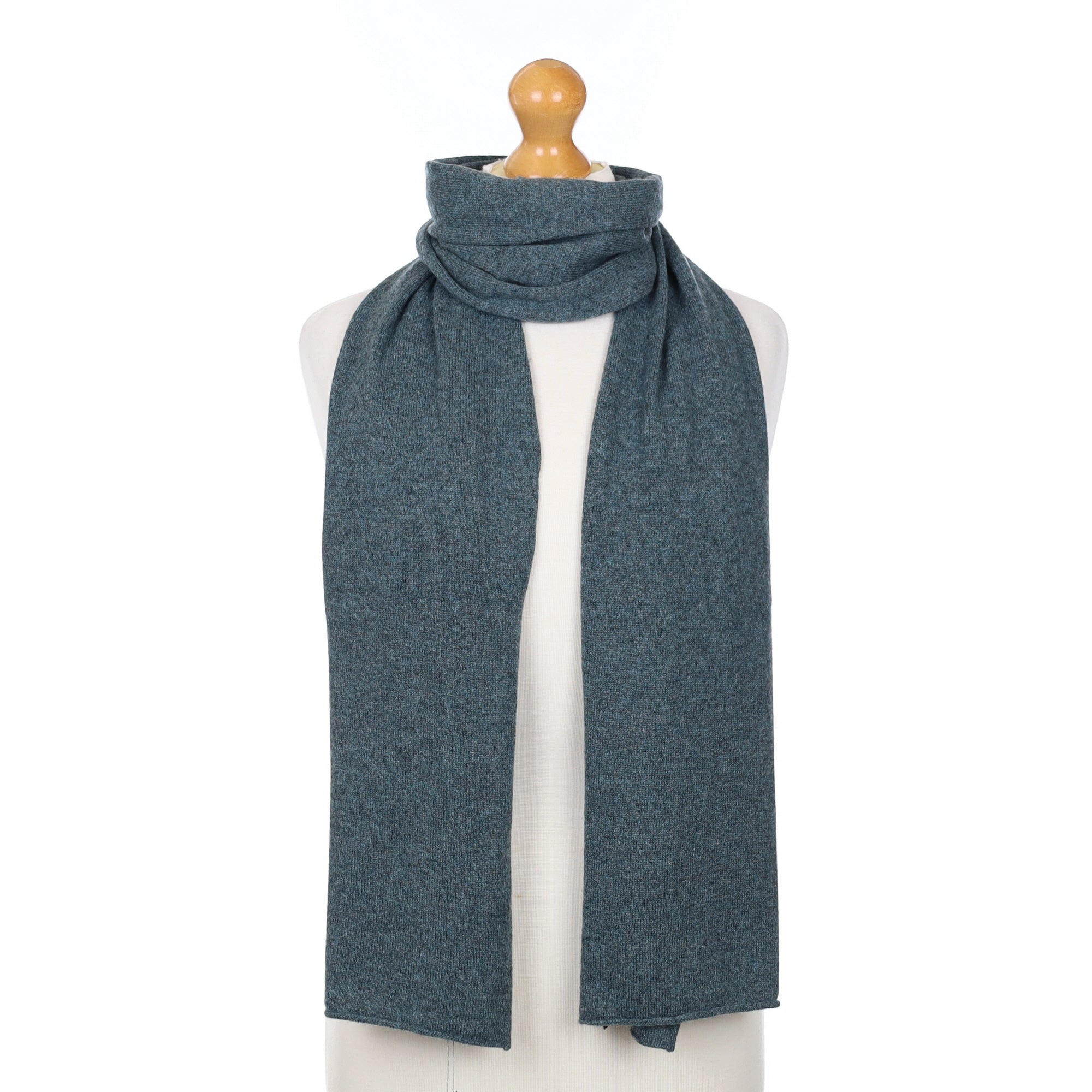 Brand New Scottish Slate Grey Marl Cashmere Knitted Scarf