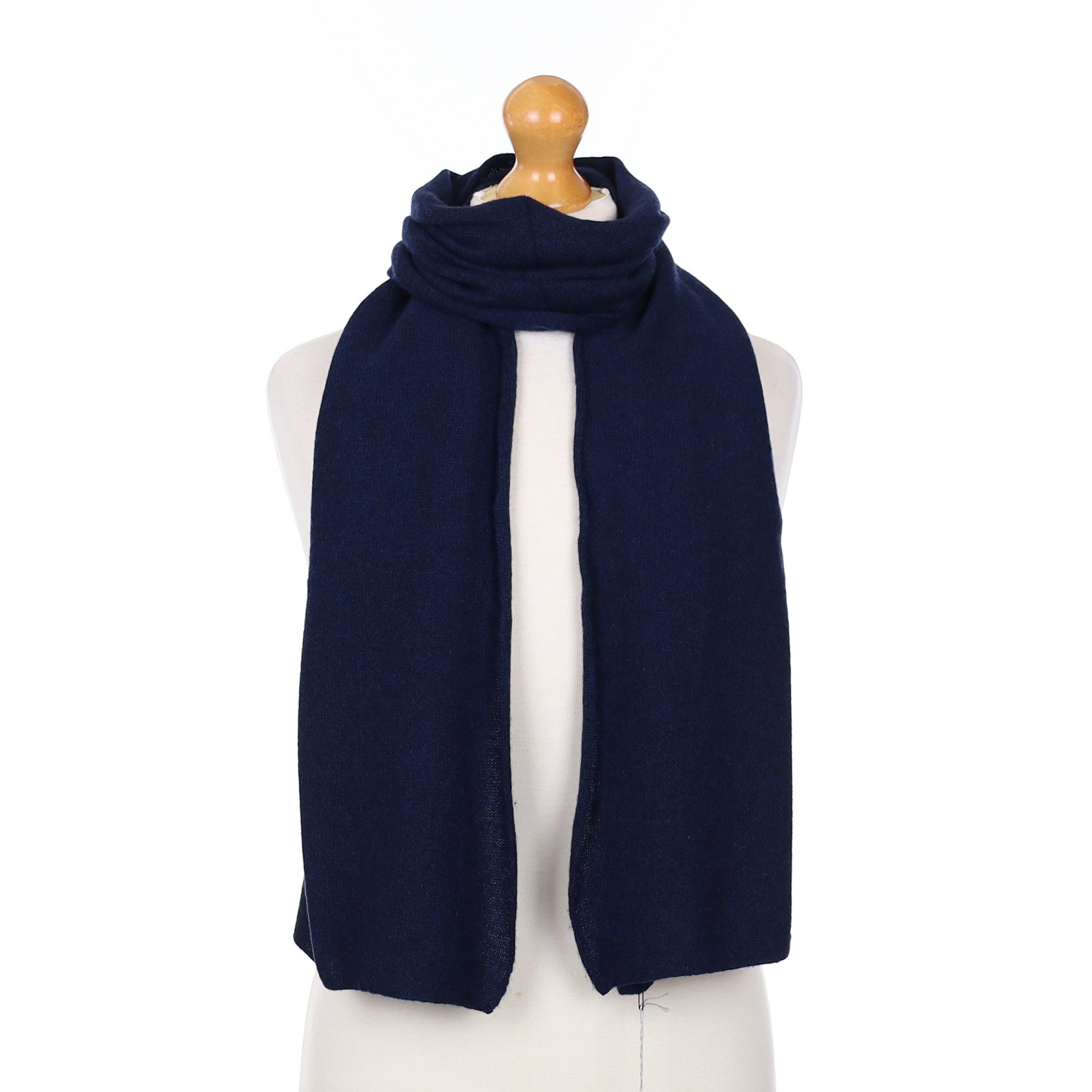 Brand New Scottish Dark Navy Cashmere Knitted Scarf